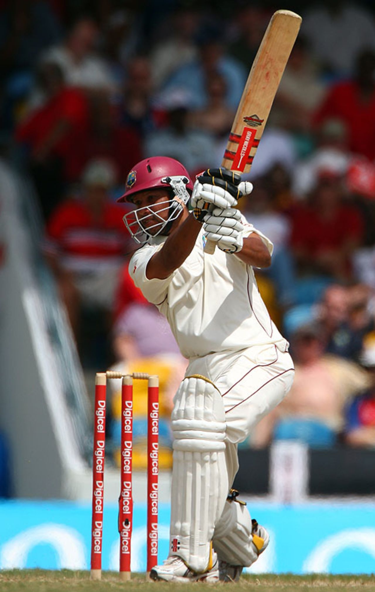 Ramnaresh Sarwan drives gloriously through the covers, West Indies v England, Barbados, 4th Test, March 1, 2009