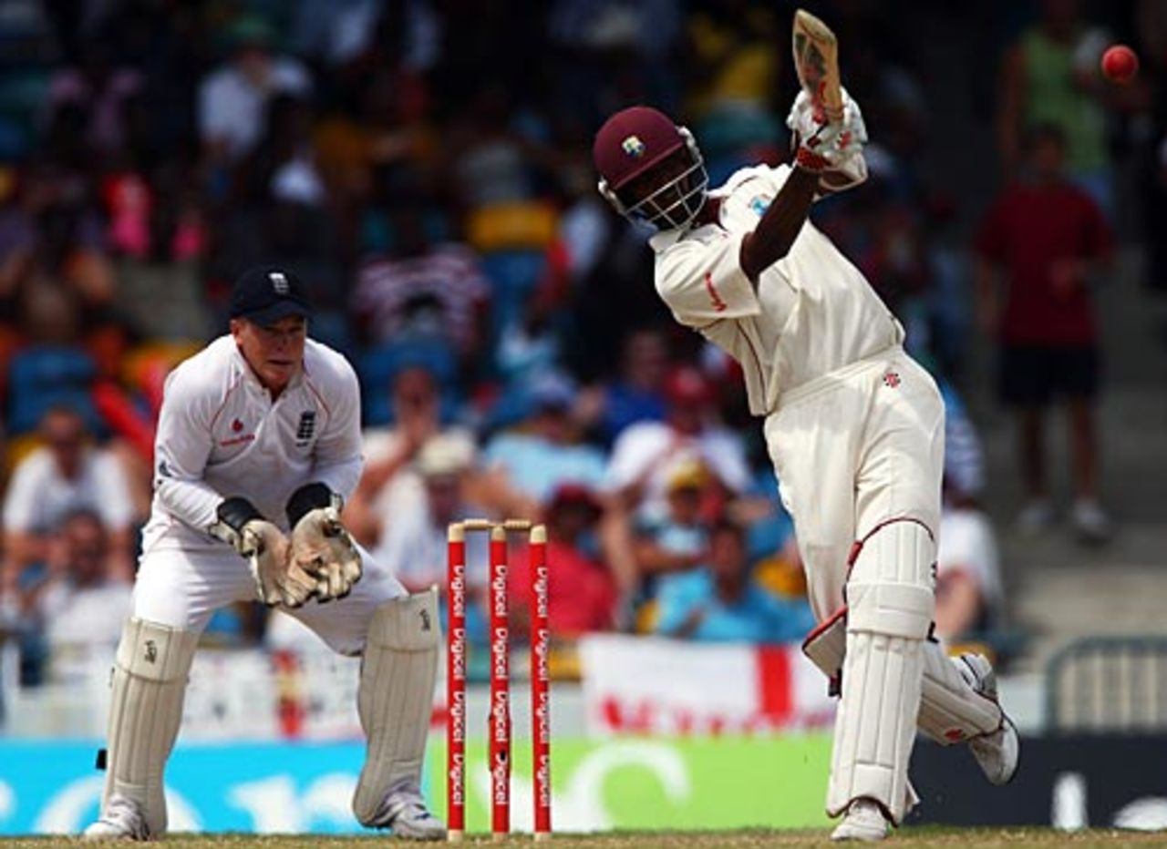 Denesh Ramdin charges down the track, West Indies v England, Barbados, 4th Test, March 1, 2009
