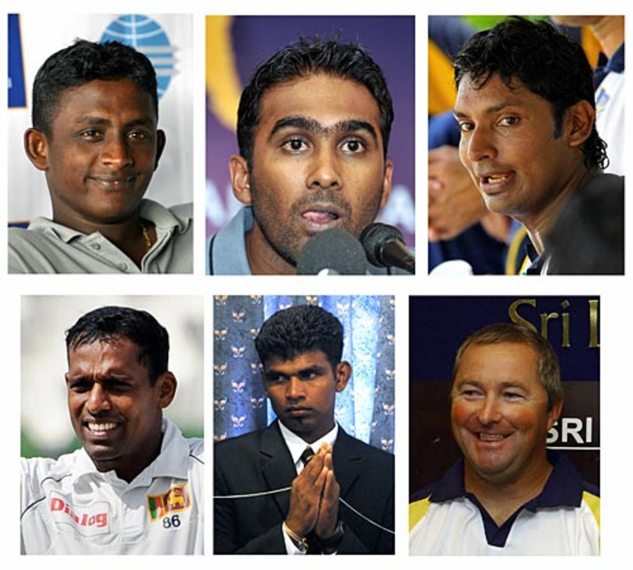 A combination of pictures of members of the Sri Lankan team, Lahore, March 3, 2009