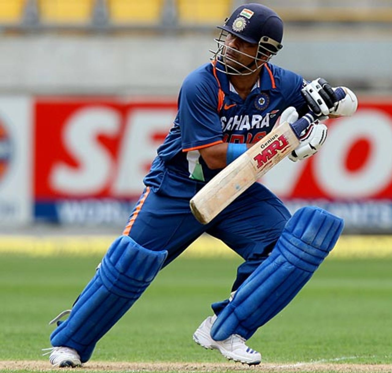 Sachin Tendulkar opens the face, New Zealand v India, 2nd ODI, Westpac Stadium, Wellington, March 6, 2009