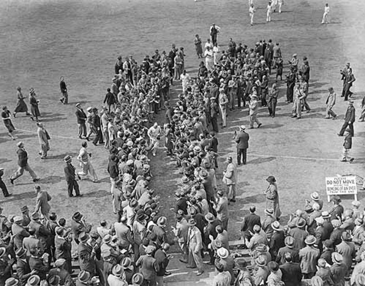 Stan McCabe is applauded after his 232, England v Australia, 1st Test, Trent Bridge, 3rd day, June 13, 1938 
