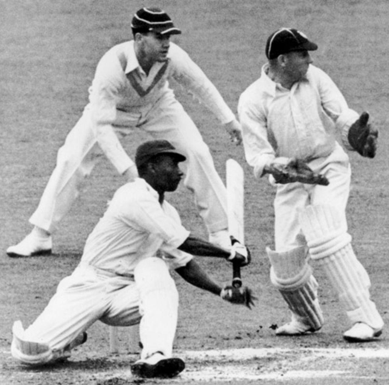 George Headley sweeps, Surrey v West Indians, The Oval, 1st day, May 21, 1939 