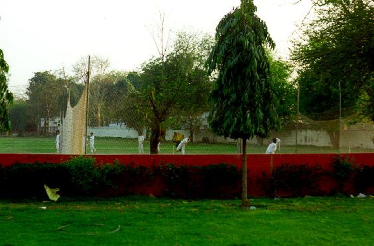 Practice outside the National Stadium, Delhi. Taken 12 March 1997.