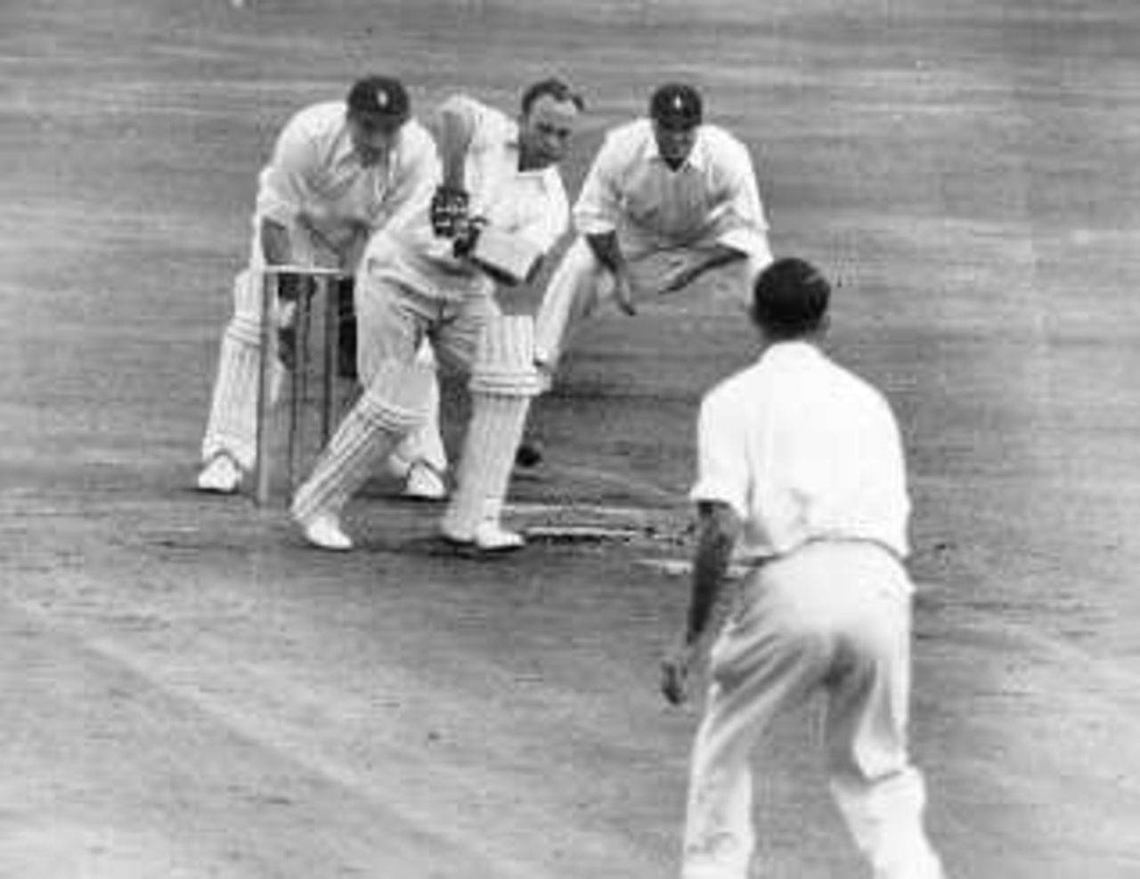 Willie Jones batting against the 1951 South Africans
