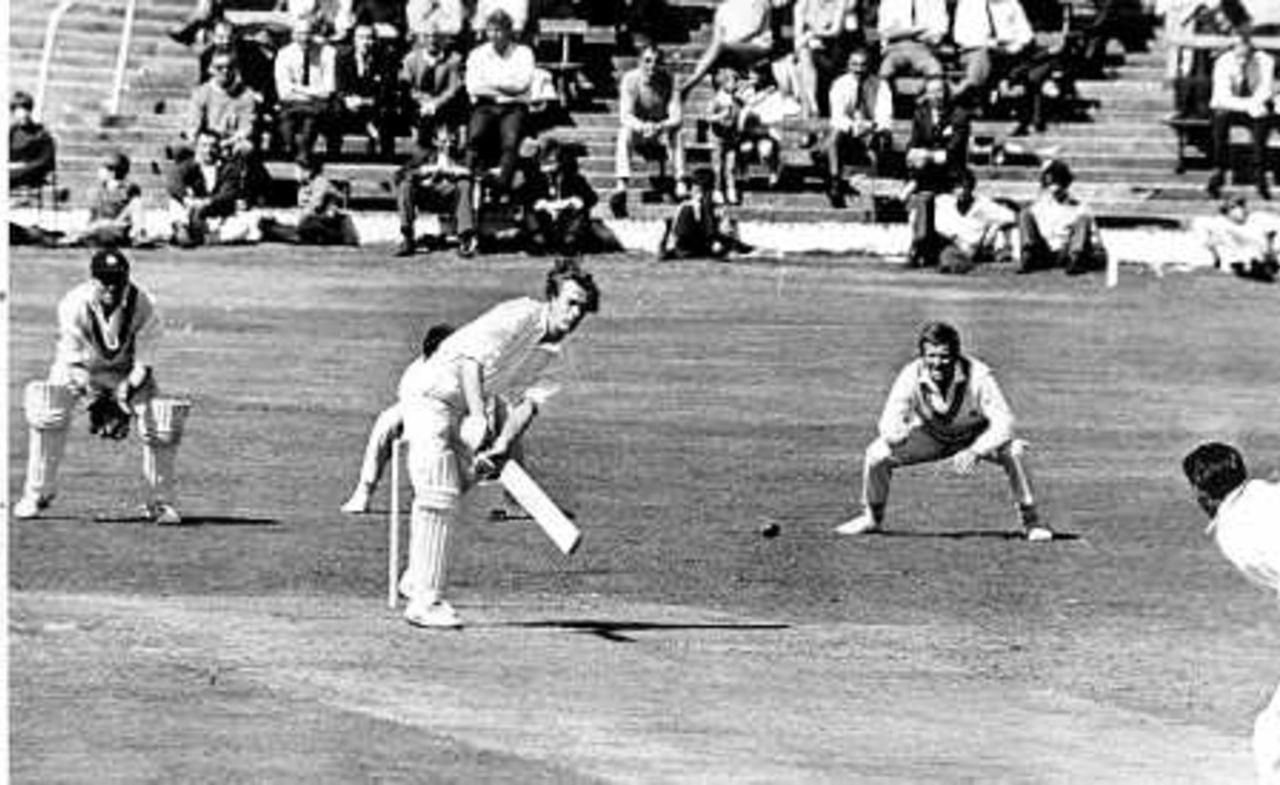 Malcolm Nash batting during Glamorgan`s match with Warwickshire at Swansea in 1969