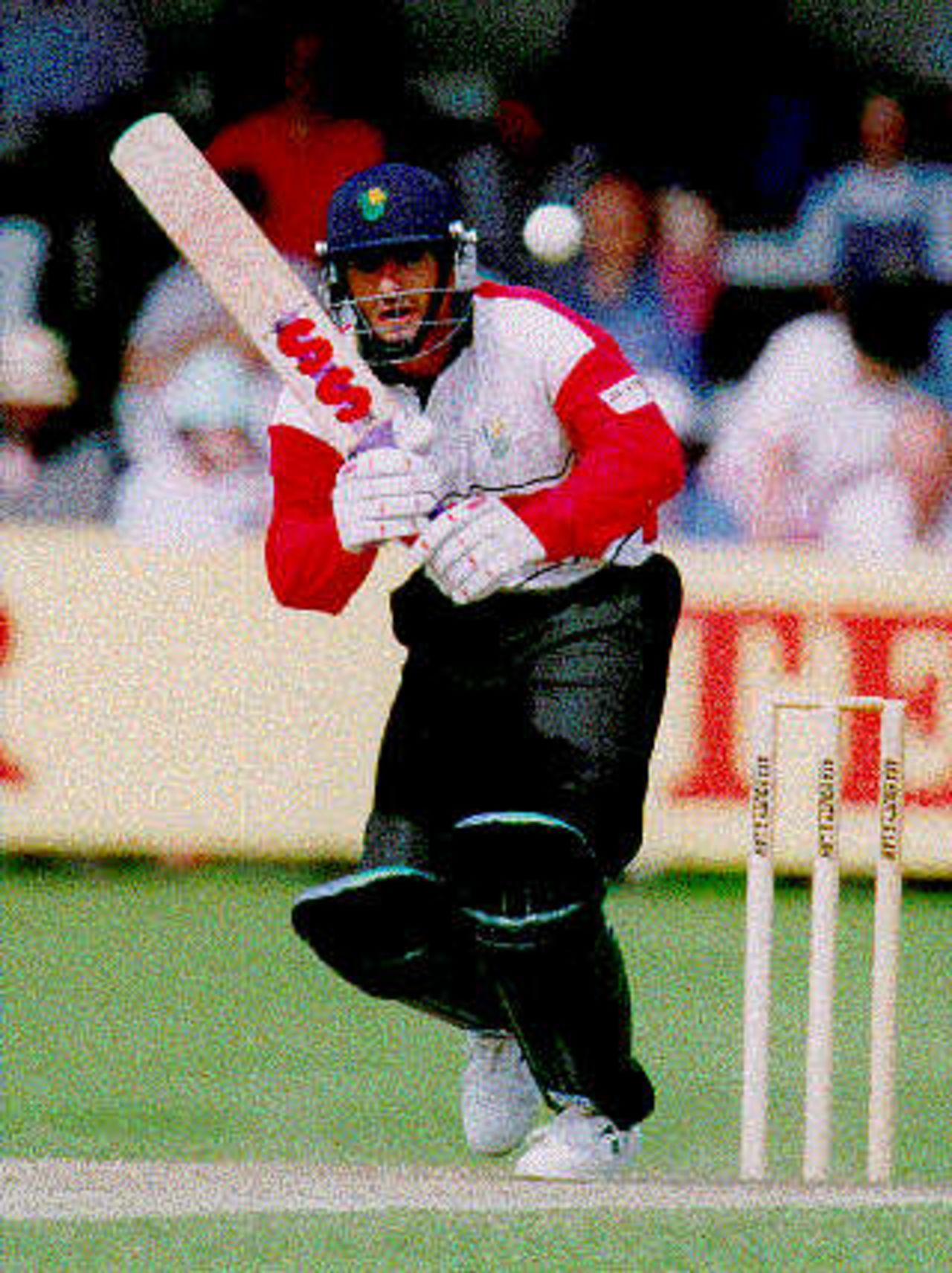 Steve James on drives against Surrey in the Sunday League fixture with Yorkshire at Cardiff in 1996