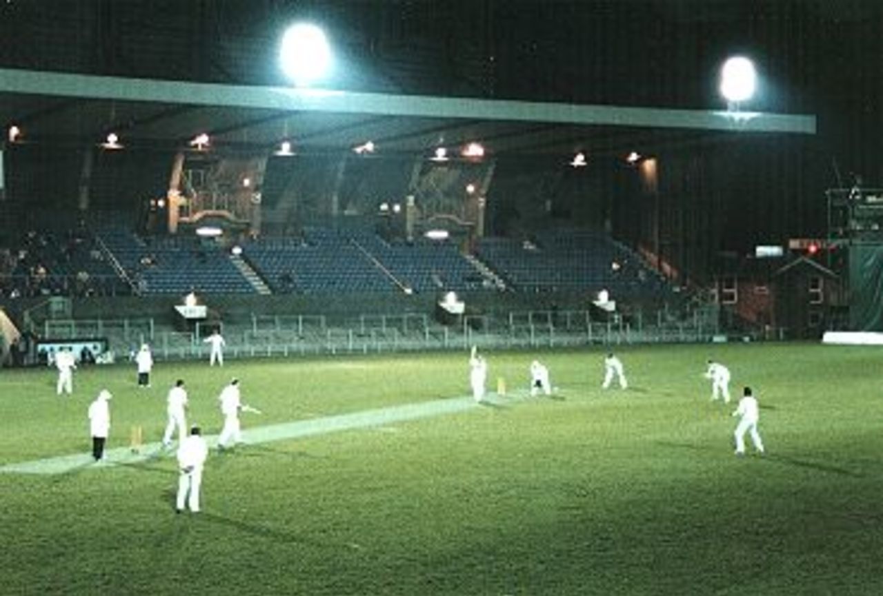Floodlit cricket at Cardiff Arms Park in 1989