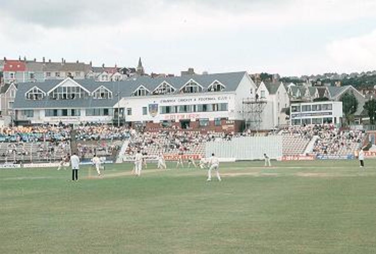 A view of the St.Helen`s ground and pavilion in Swansea