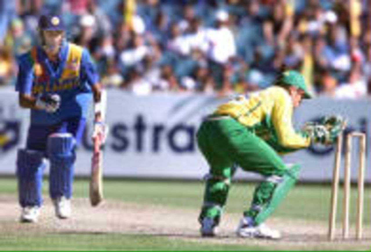 Campbell runs out Perera - Sri Lanka XI v Australia-A January 8 1999 Melbourne