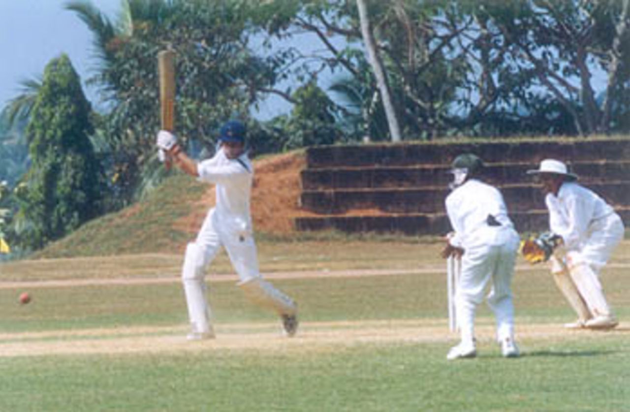 Gaurav Sharma drives through cover, Vijay Merchant Trophy 1999/2000, 1st Pre Quarter Final, Bengal Under-16s v Tamil adu Under-16s at Vellyani Agricultural College Ground, Thiruvananthapuram, 01-03 Jan 2000