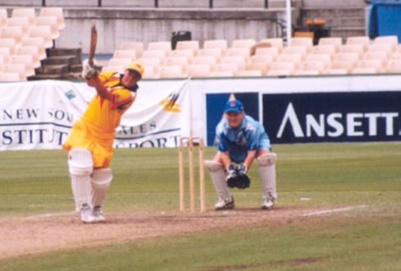 Cherie Bambury batting for WA against NSW, 2nd Australian NWCL final.  18 December 1999