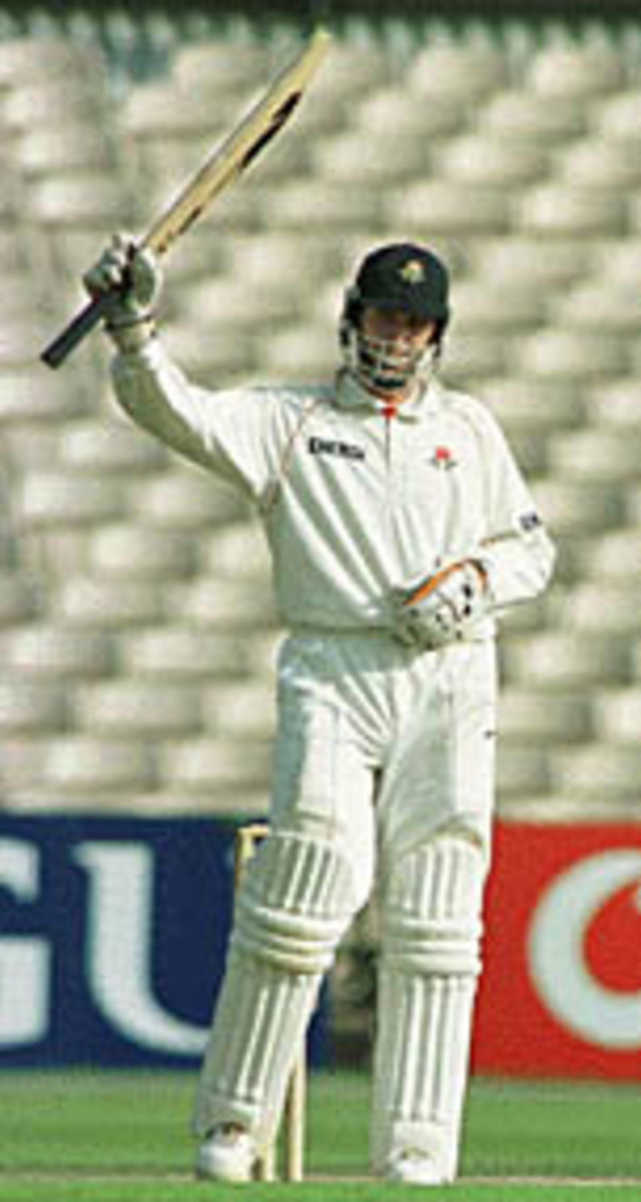 John Crawley acknowledges the applause on reaching 100 mark, County Championship, Lancashire v Durham, 1-4 September 1999