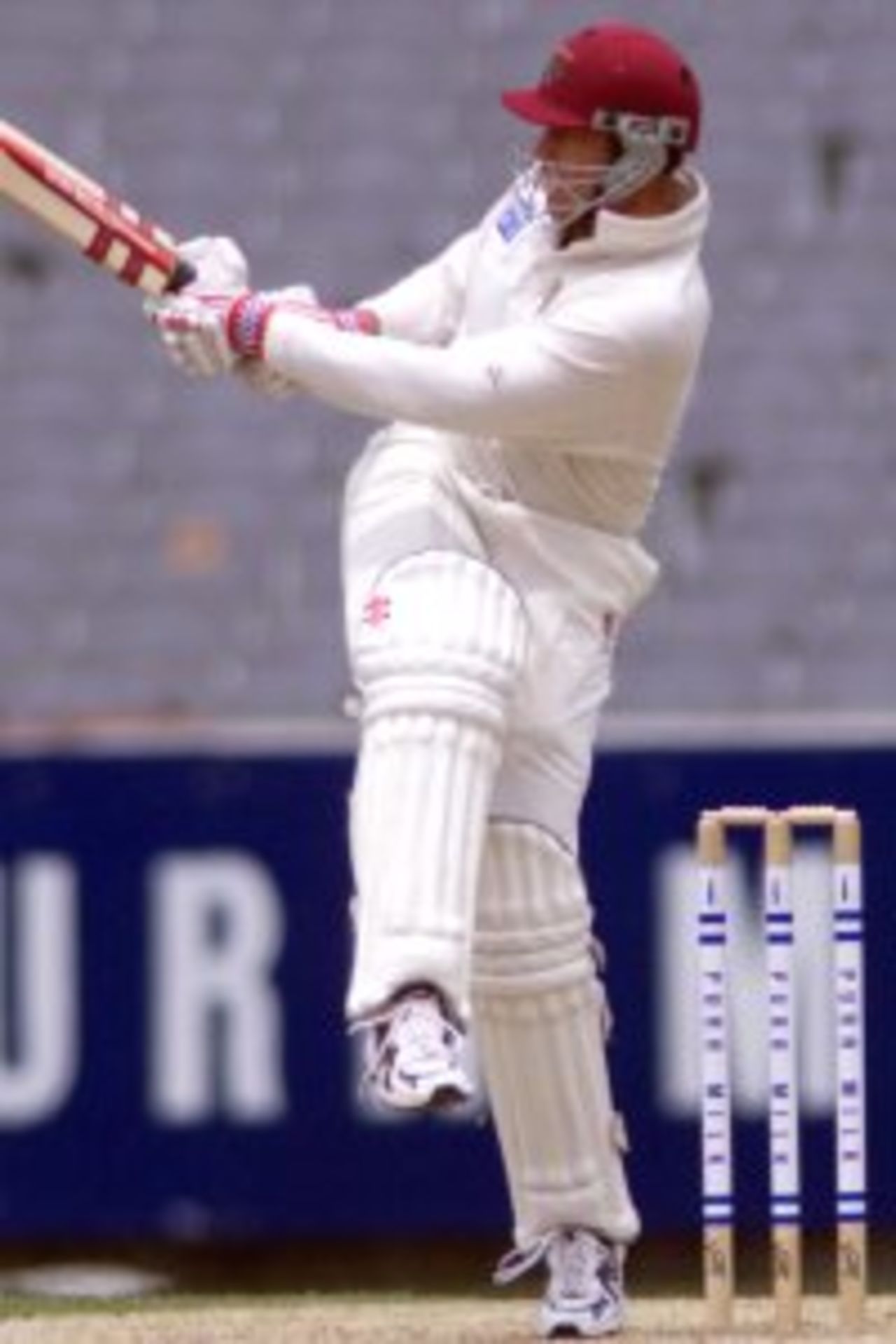 28 Jan 2000: Matthew Hayden of Queensland plays a shot in his innings against Victoria in their Pura Milk Cup match at the MCG in Melbourne, Australia.
