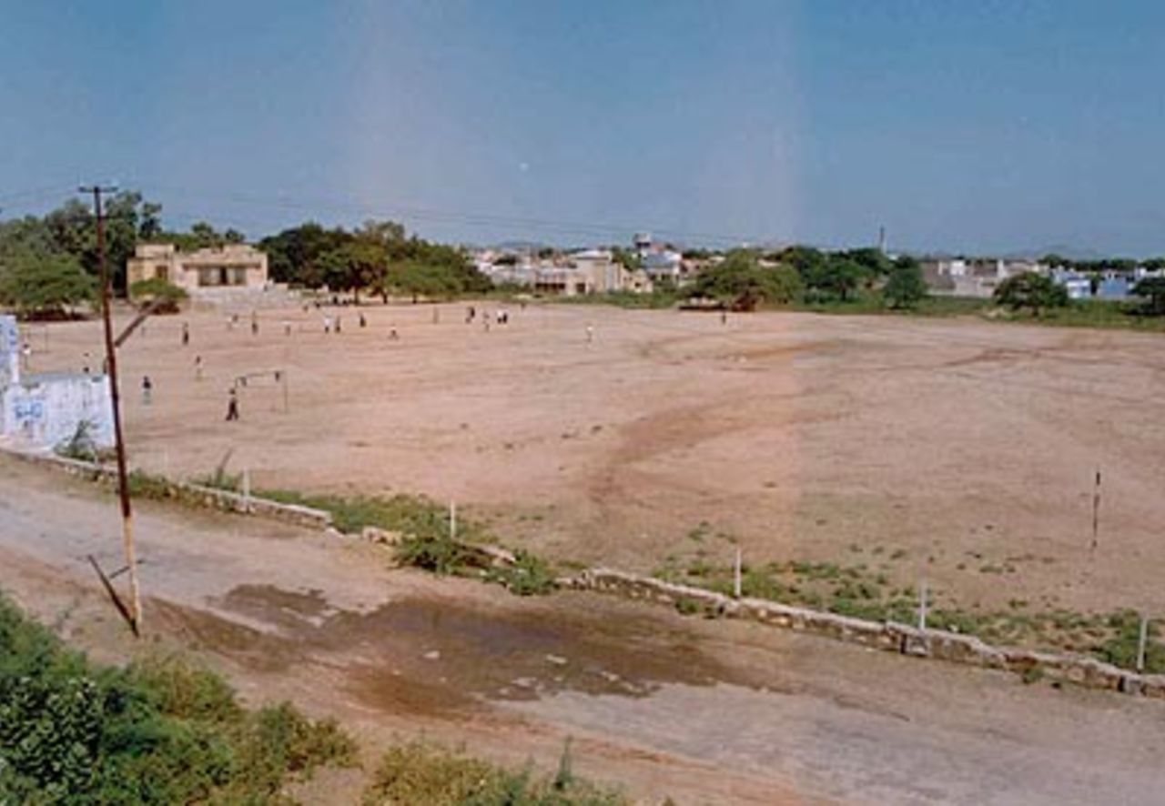 A view of the ground from across the road, Beawar