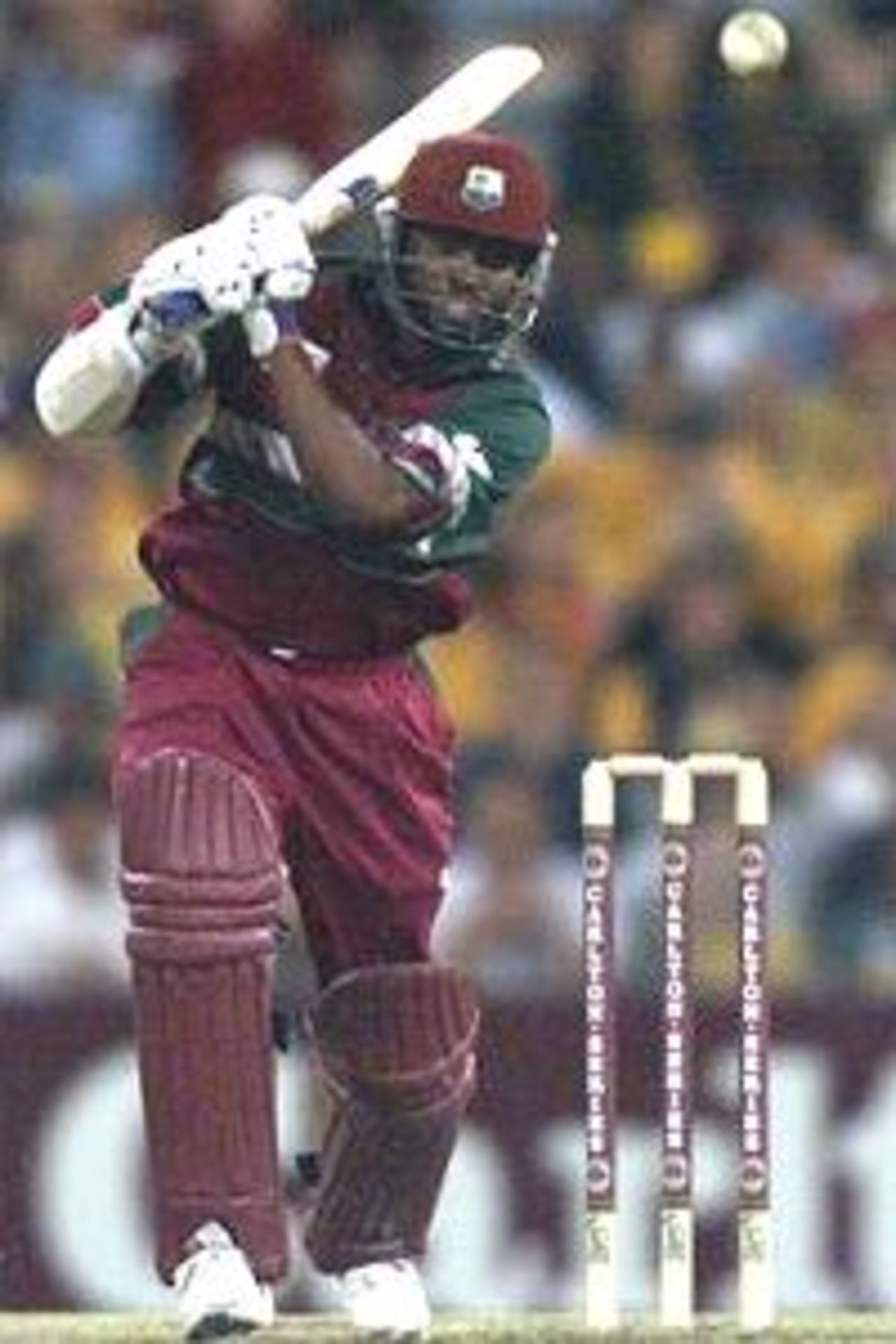 Brian Lara of West Indies drives during mid off during his century against Australia during the Carlton Series One Day International between Australia and West Indies at the Sydney Cricket Ground, Sydney, Australia.