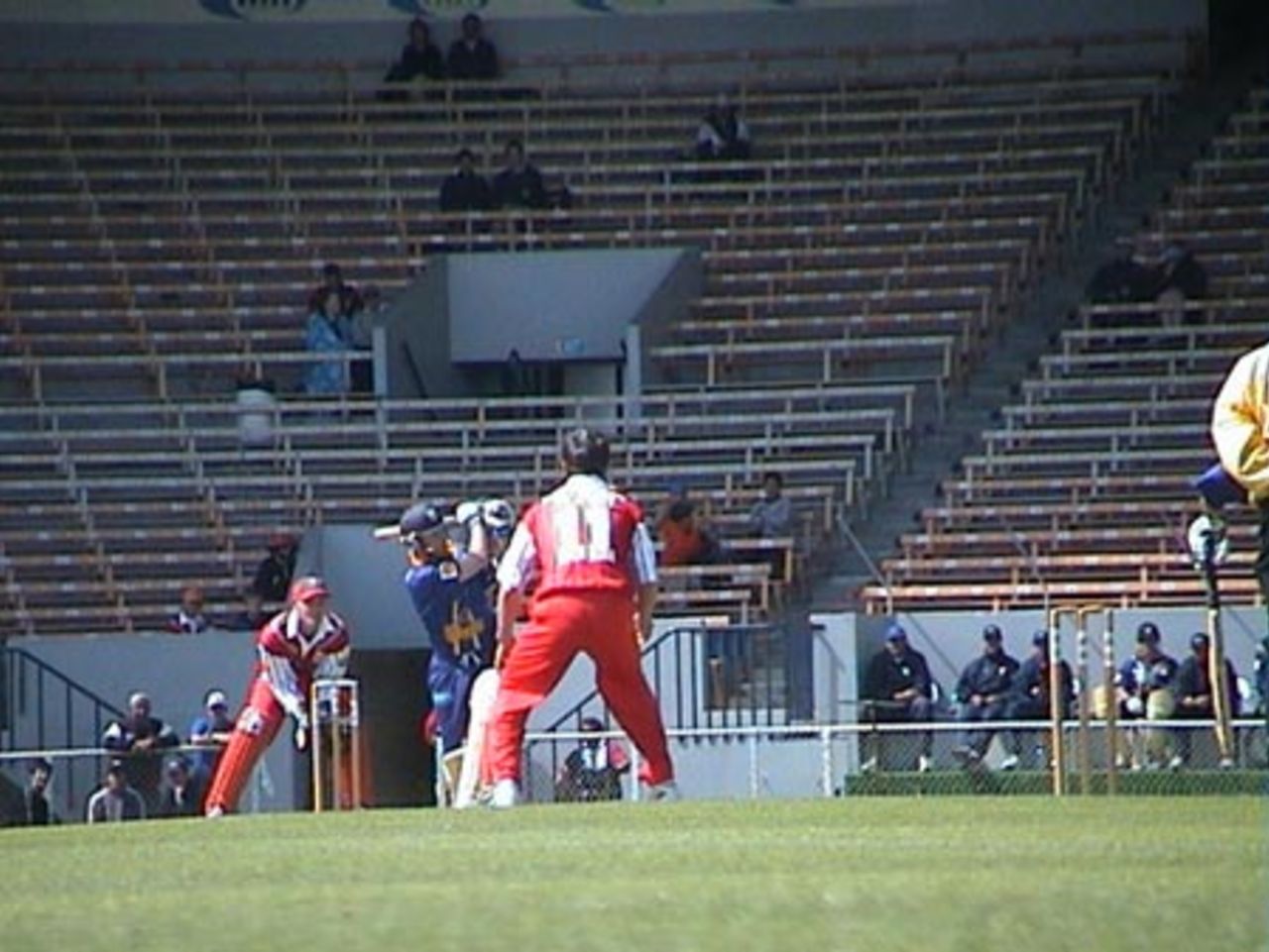 Otago batsman Chris Gaffaney pulls a delivery from Canterbury left arm orthodox spinner Carl Anderson to the midwicket boundary in his innings of 52, Shell Cup: Canterbury v Otago at Jade Stadium, Christchurch, 16 January 2001