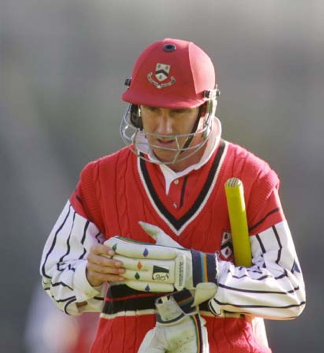 Canterbury captain and batsman Gary Stead walks off the field after being caught at square leg by Central Districts fielder Ben Smith off the bowling of Brent Hefford for 2. 2nd Shell Cup Final: Canterbury v Central Districts at Jade Stadium, Christchurch, 27 January 2001.
