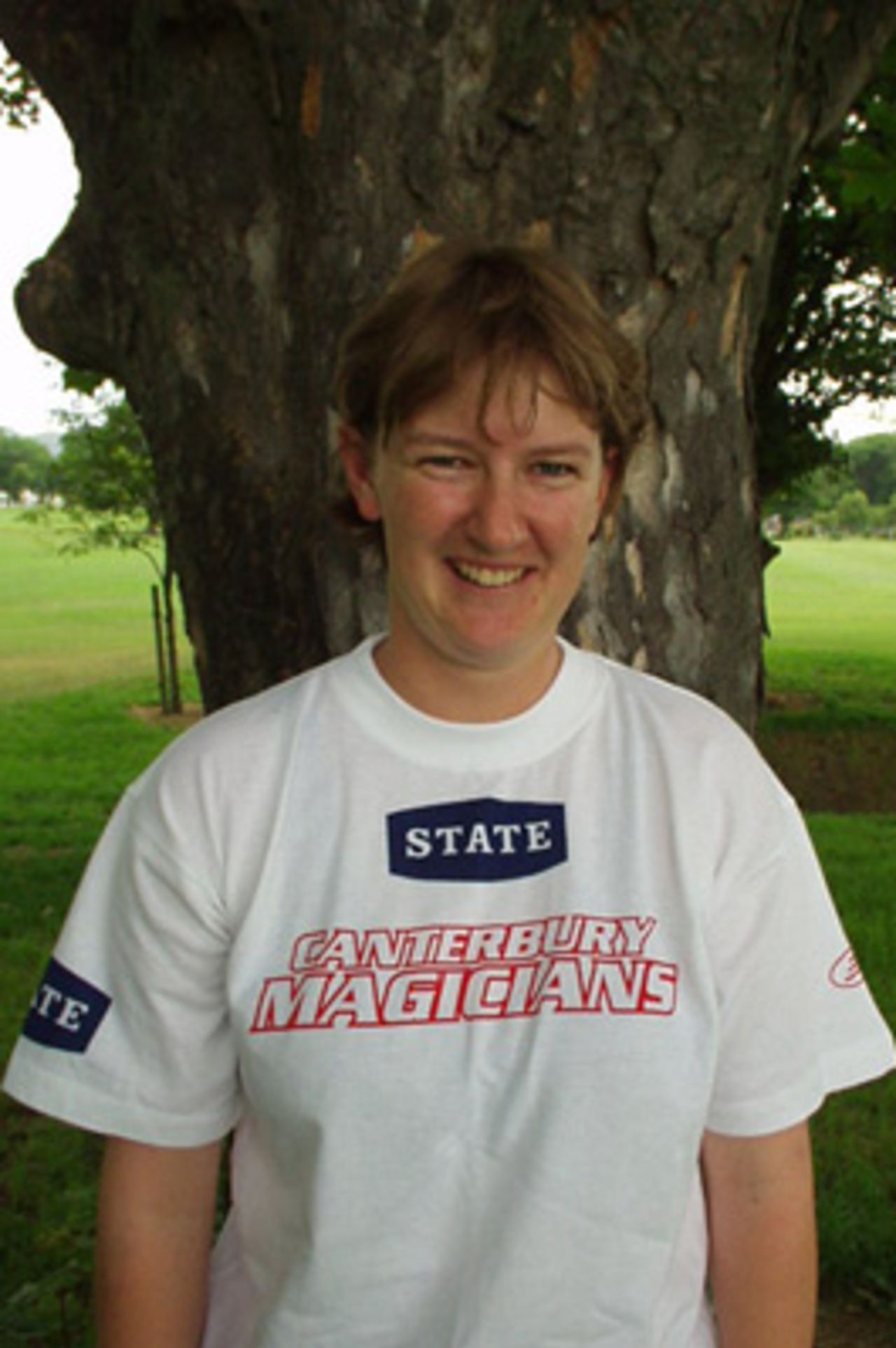 Portrait of Canterbury women's player Helen Daly, December 2001.
