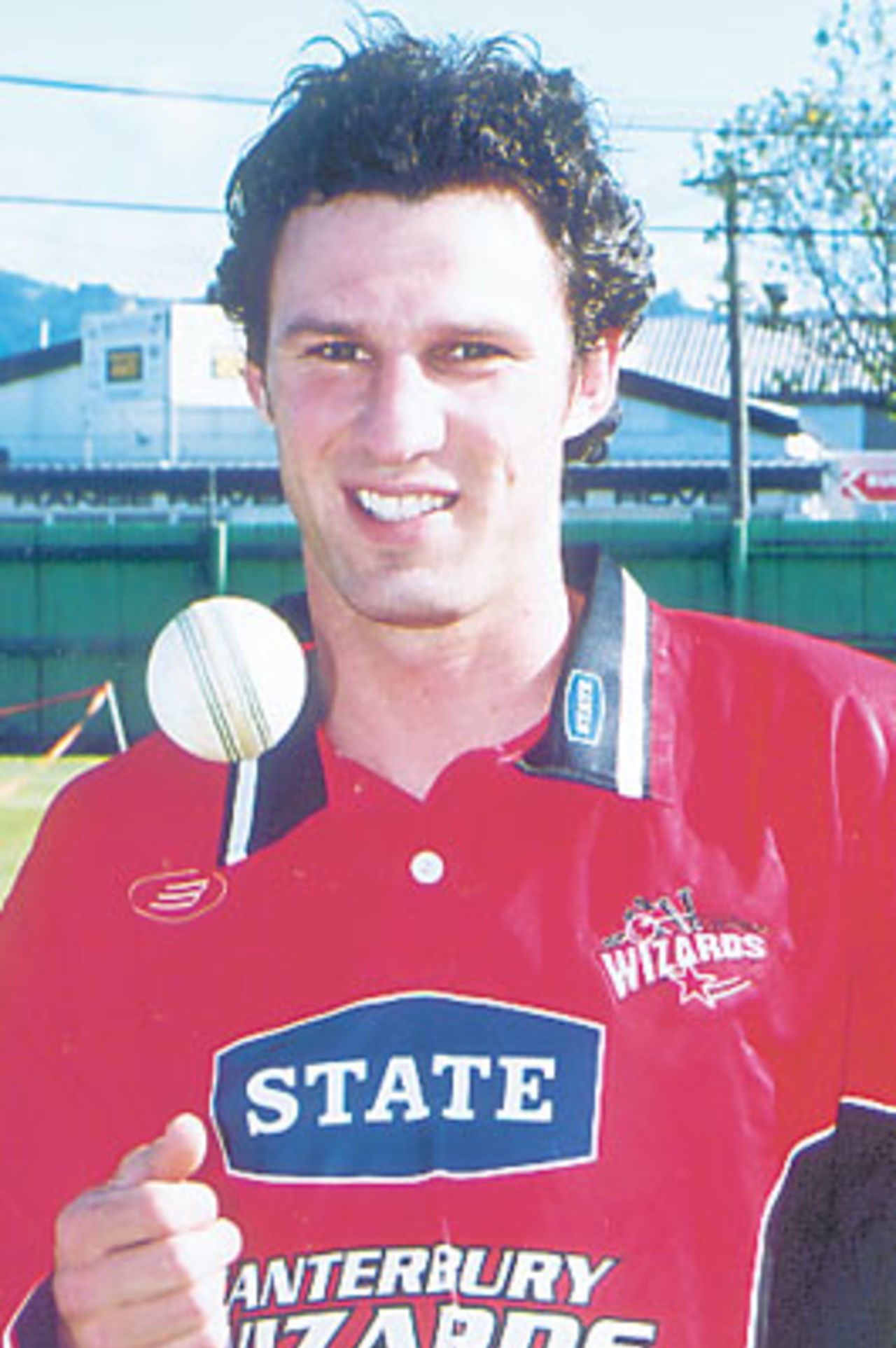 Portrait of Canterbury player Ryan Burson, December 2001.