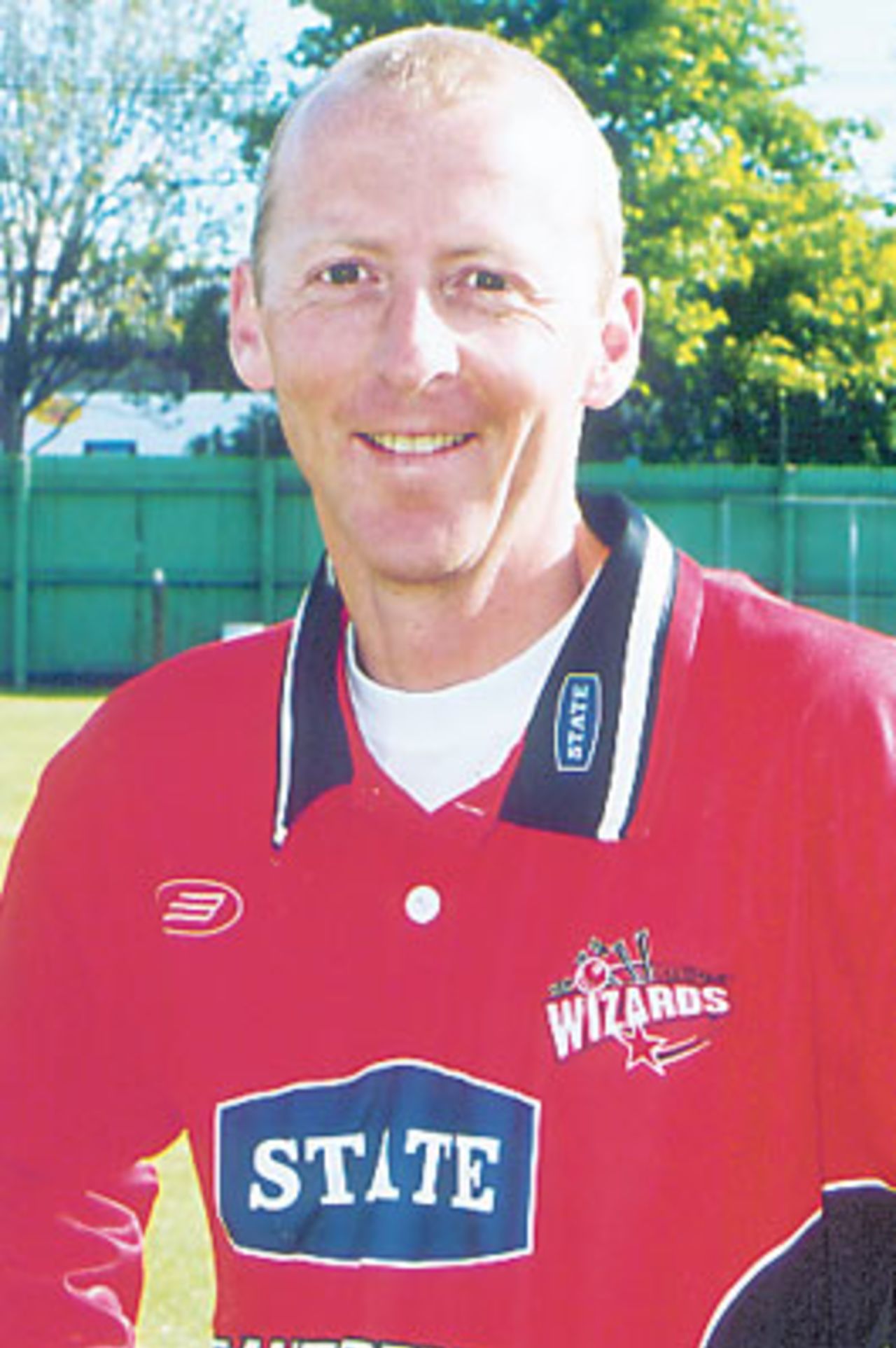 Portrait of Canterbury player Mark Hastings, December 2001.