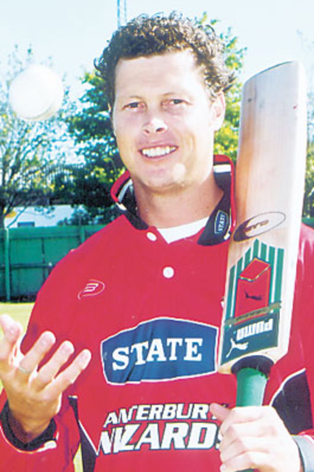 Portrait of Canterbury player Paul Wiseman, December 2001.