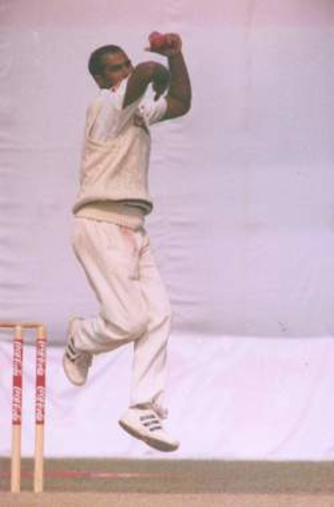 Enamul in action against Pakistan at Dhaka Test