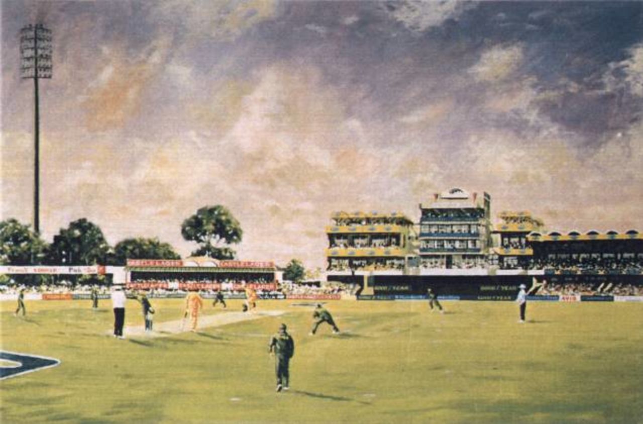 Springbok Park in Bloemfontain as portrayed by artist and ex Western Province wicket-keeper Richie Ryall.