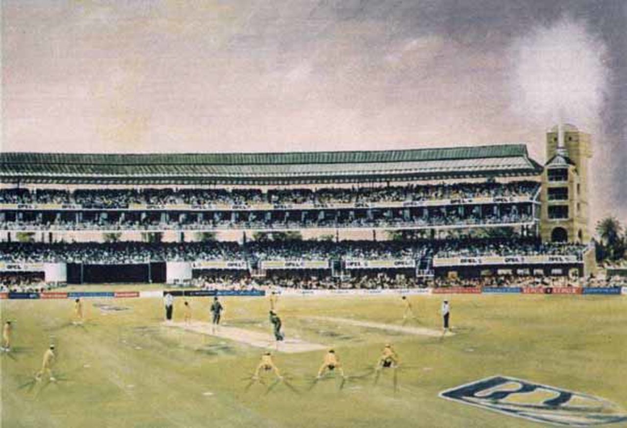 St George's Park in Port Elizabeth as portrayed by artist and ex Western Province wicket-keeper Richie Ryall.