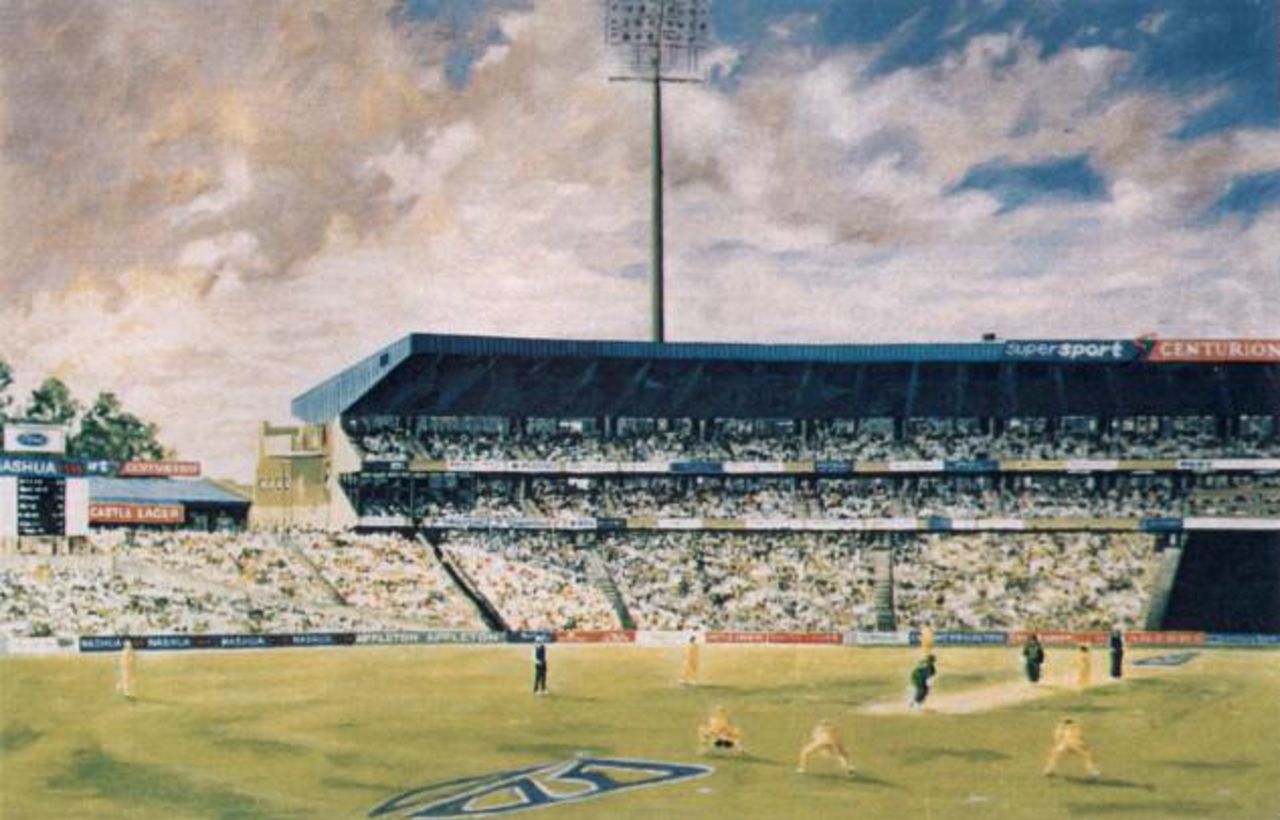 The SuperSport Centurion stadium as portrayed by artist and ex Western Province wicket-keeper Richie Ryall.