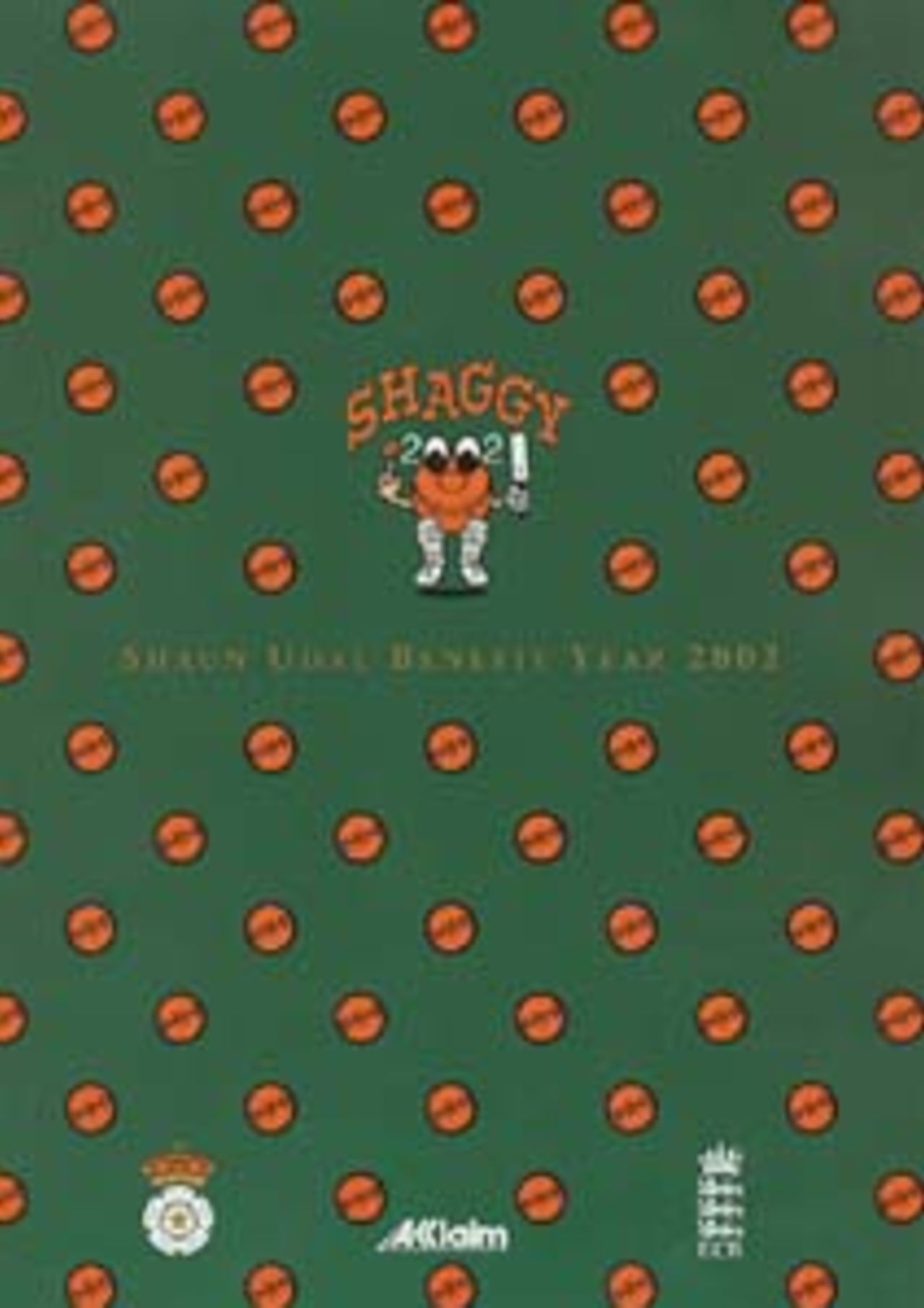 The Front cover of the Shaun Udal Benefit Brochure 2002.