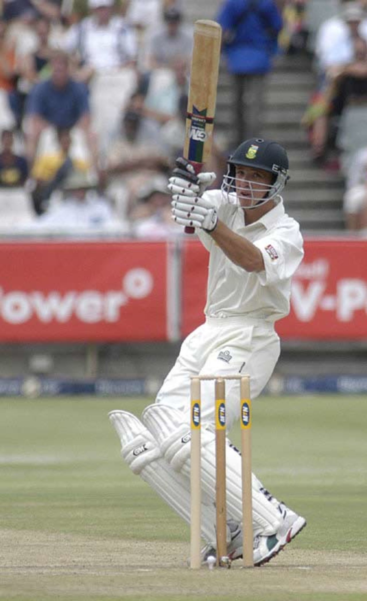 Boeta Dippenaar plays to leg during his innings of 62 against Pakistan