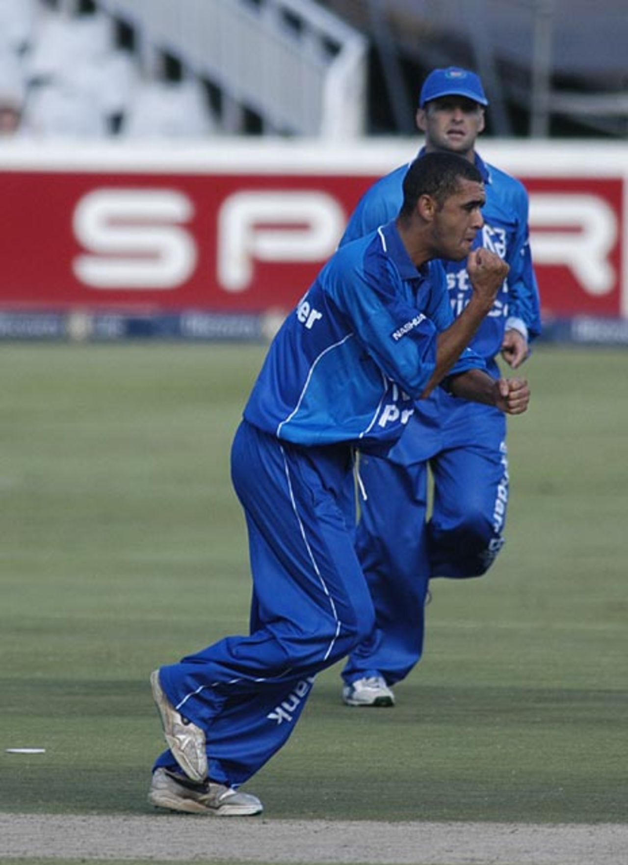 Marc de Stadler celebrates the fall of a Griquas wicket in the Standard Bank Cup Final