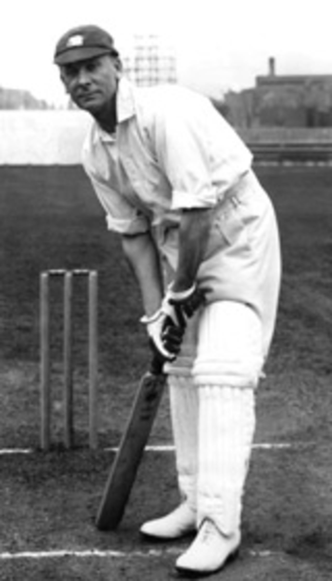 Jack Hobbs at the crease, 1930