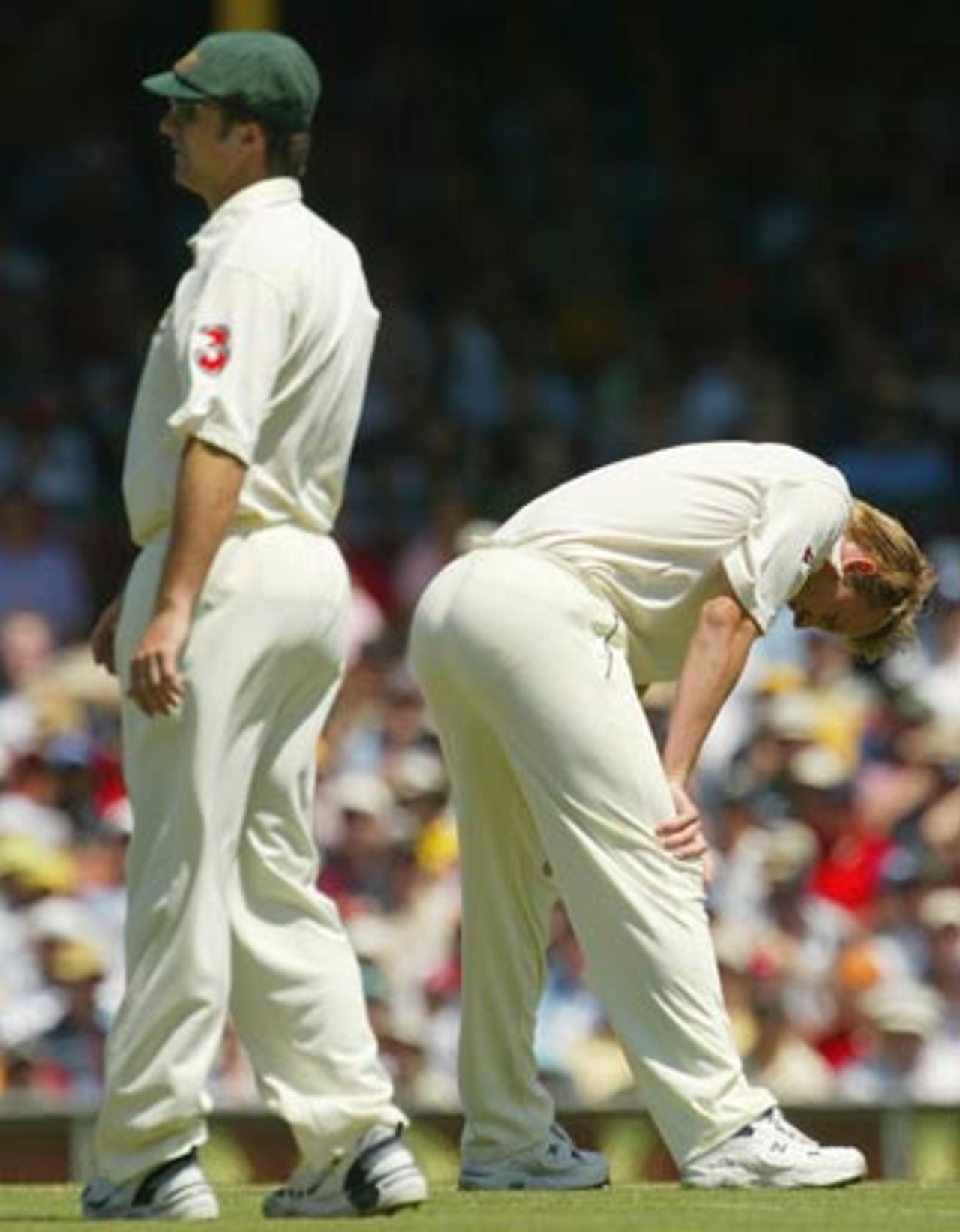 Steve Waugh and Brett Lee despair, as the Australians feel the heat, 4th Test, Sydney, 1st day, January 2, 2004