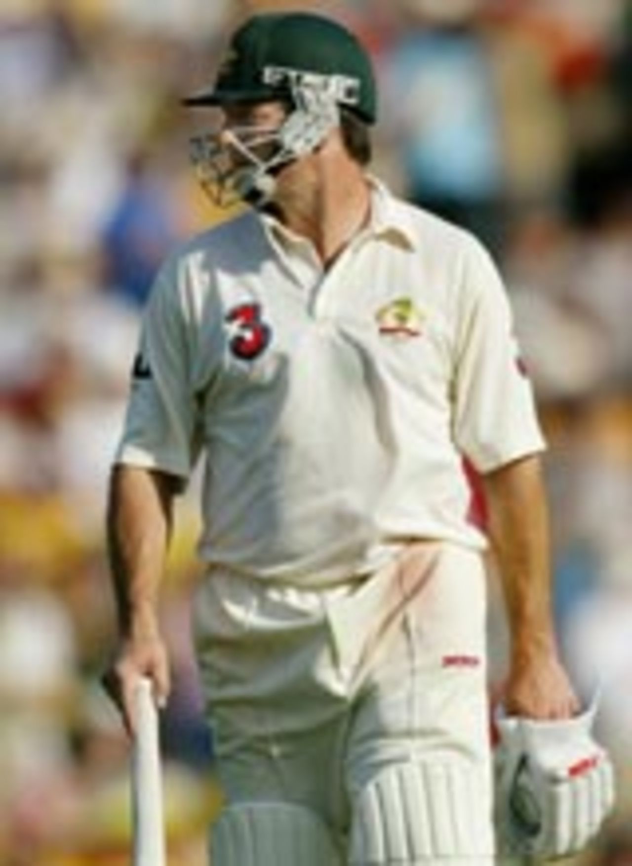Steve Waugh walking back after being dismissed, Australia v India, 4th Test, Sydney, 3rd day, January 4, 2004