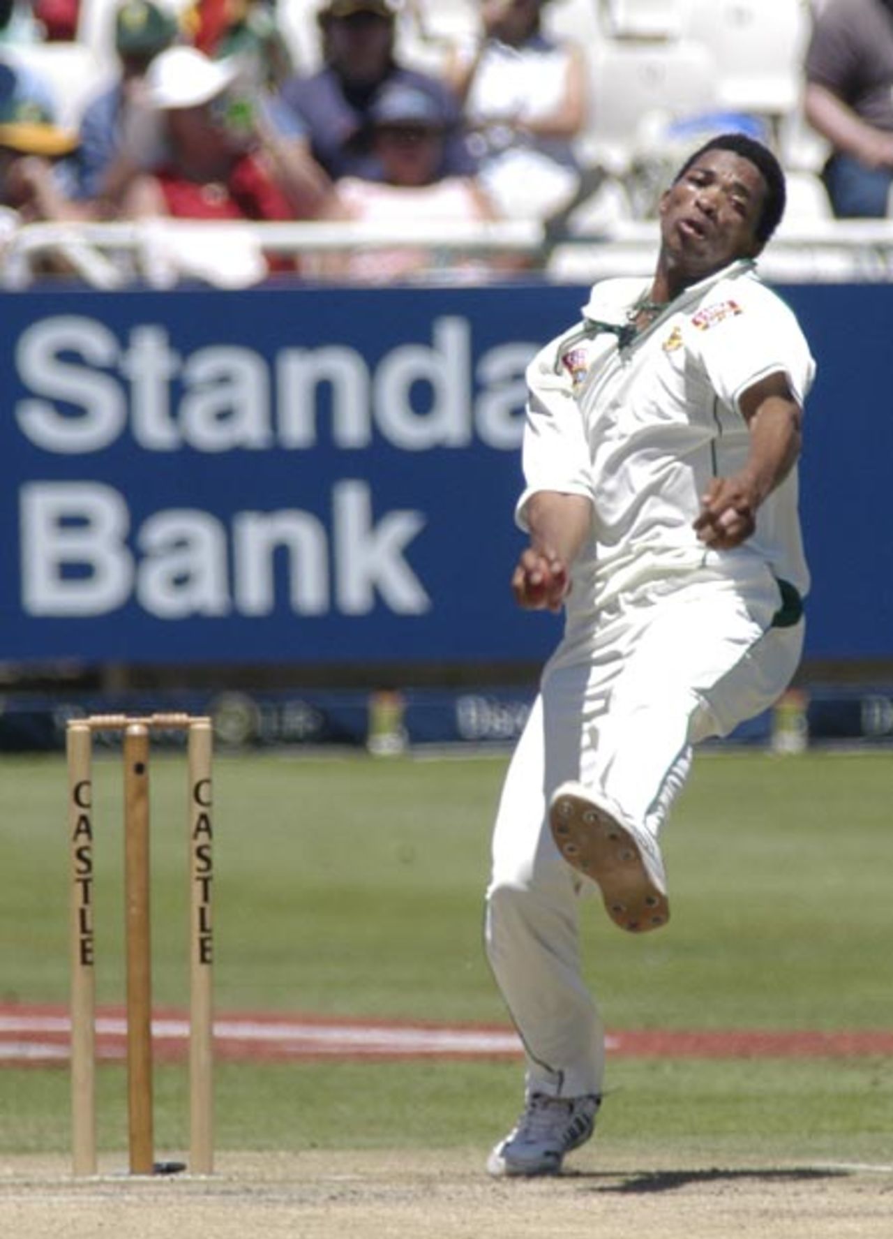 Makhaya Ntini in full stride against the West Indies at Newlands during the 3rd test match