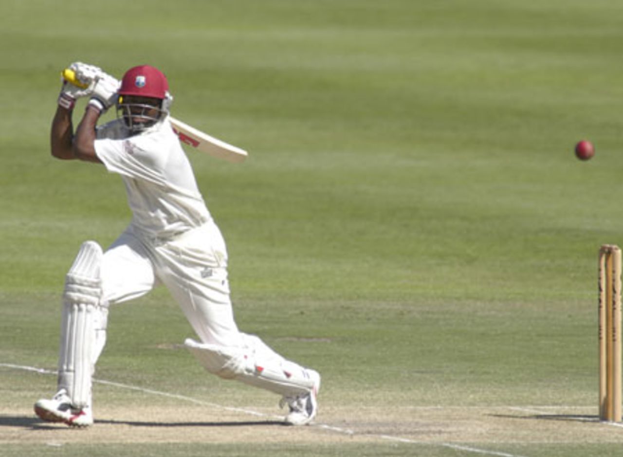 Centurion Brian Lara drives through the covers at Newlands during the 3rd test match