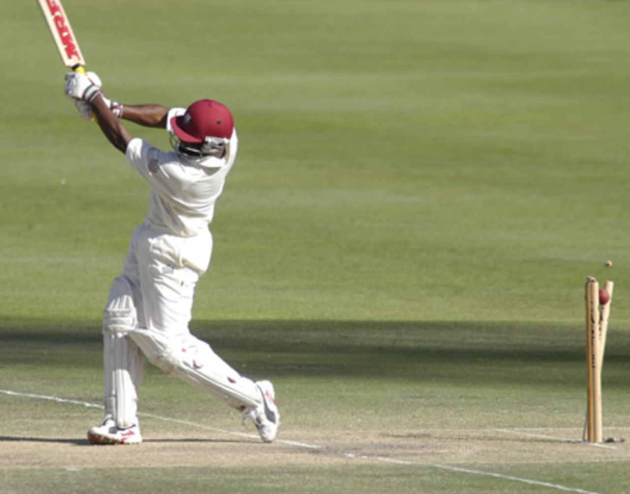 Brian Lara is cleaned bowled by Andre Nel at Newlands during the 3rd test match