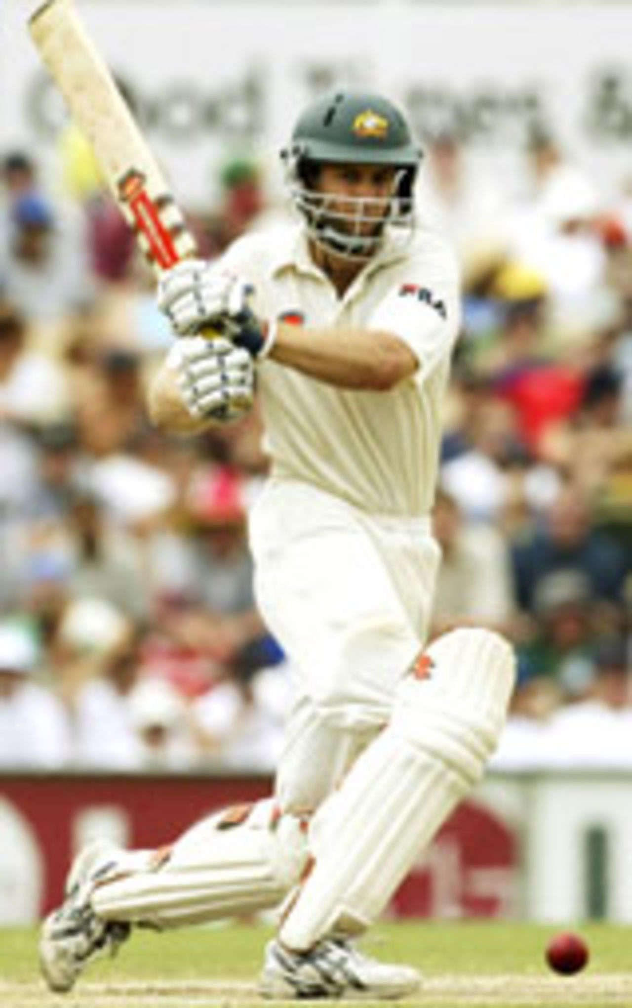 Simon Katich goes for a shot, Australia v India, 4th Test, Sydney, 4th day, January 5, 2004