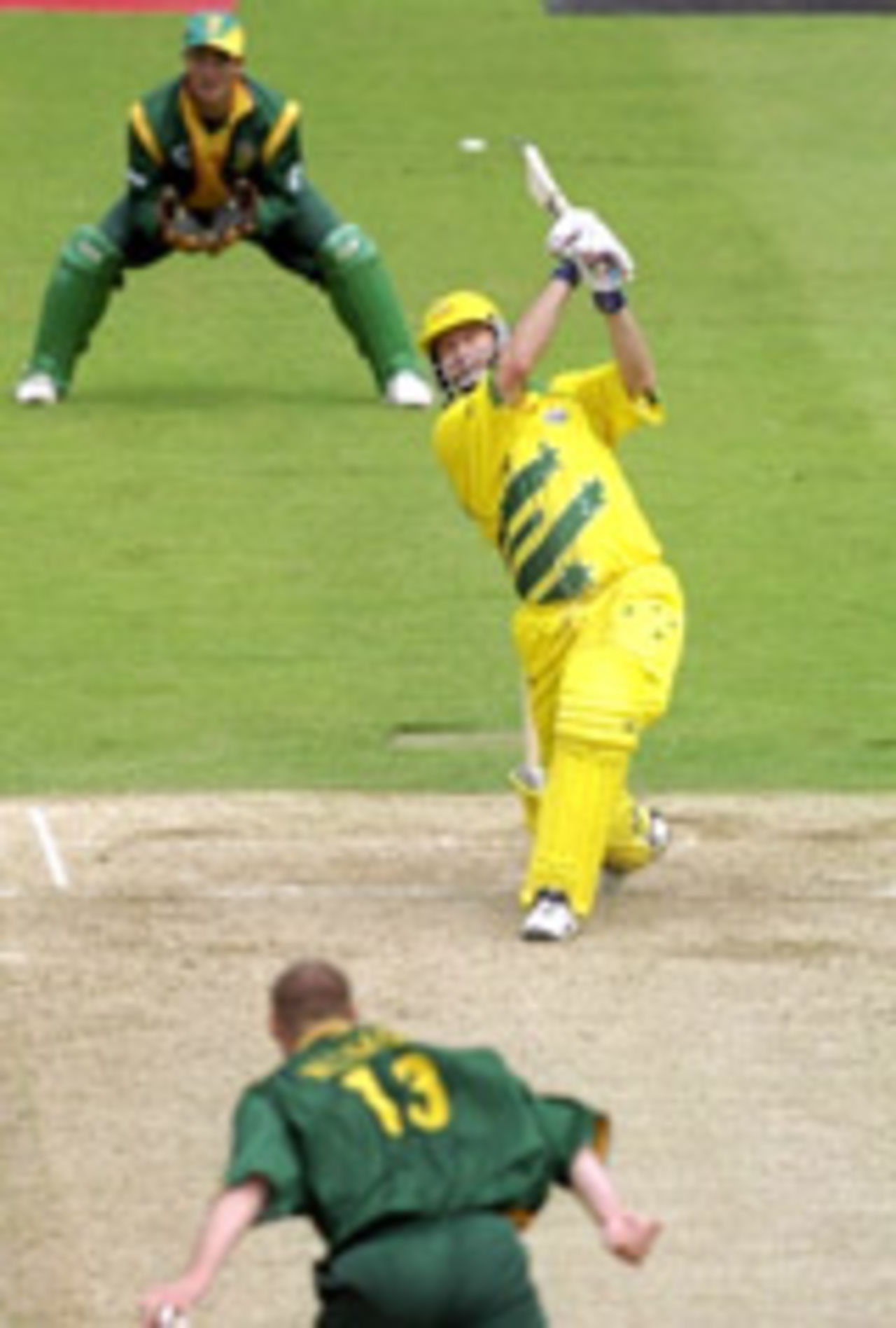 Steve Waugh has a go during THAT World Cup semi-final, Australia v South Africa, Edgbaston, World Cup, 1999