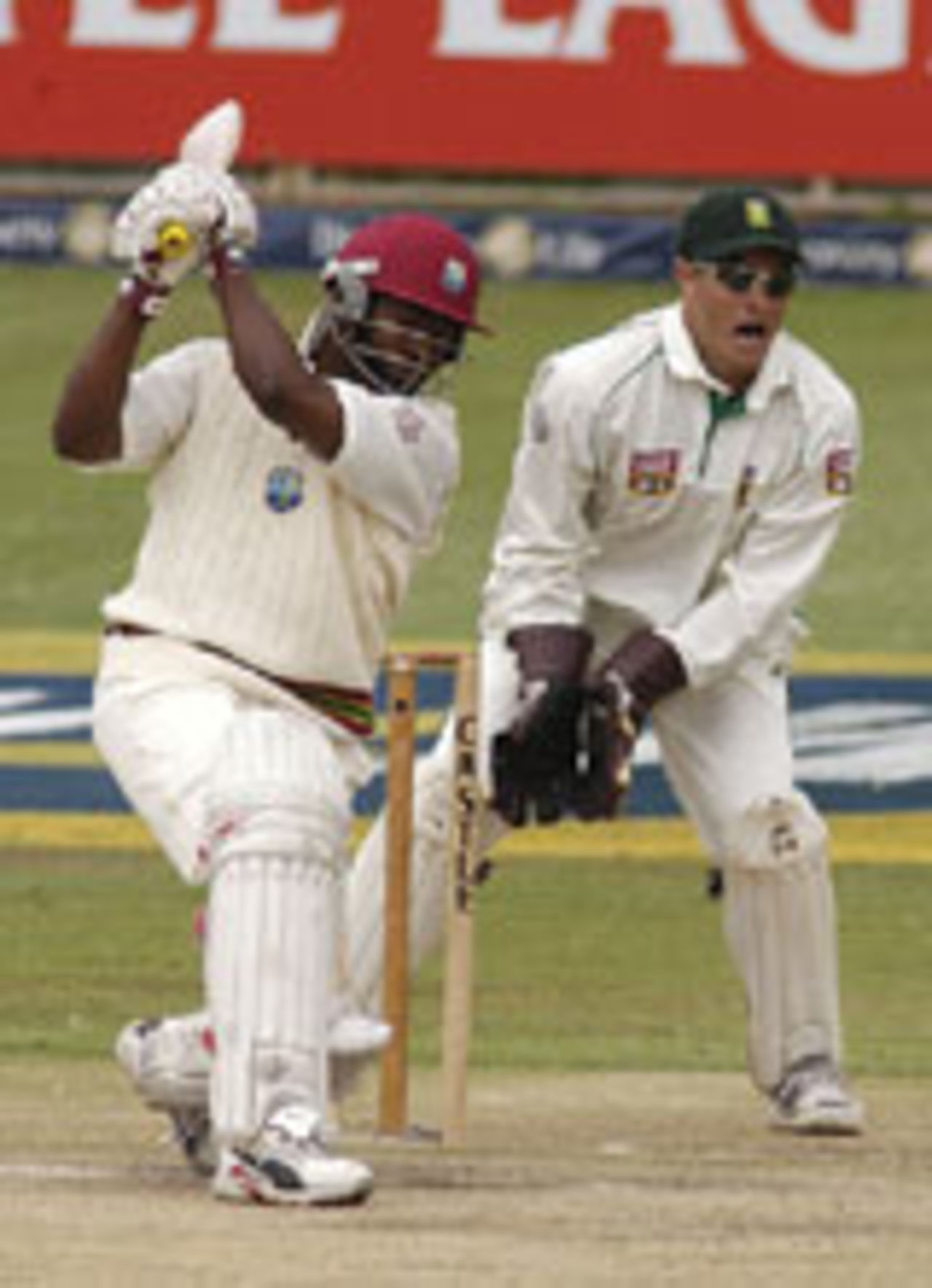 Brian Lara drives, South Africa v West Indies, 3rd Test, Cape Town, January 6, 2003