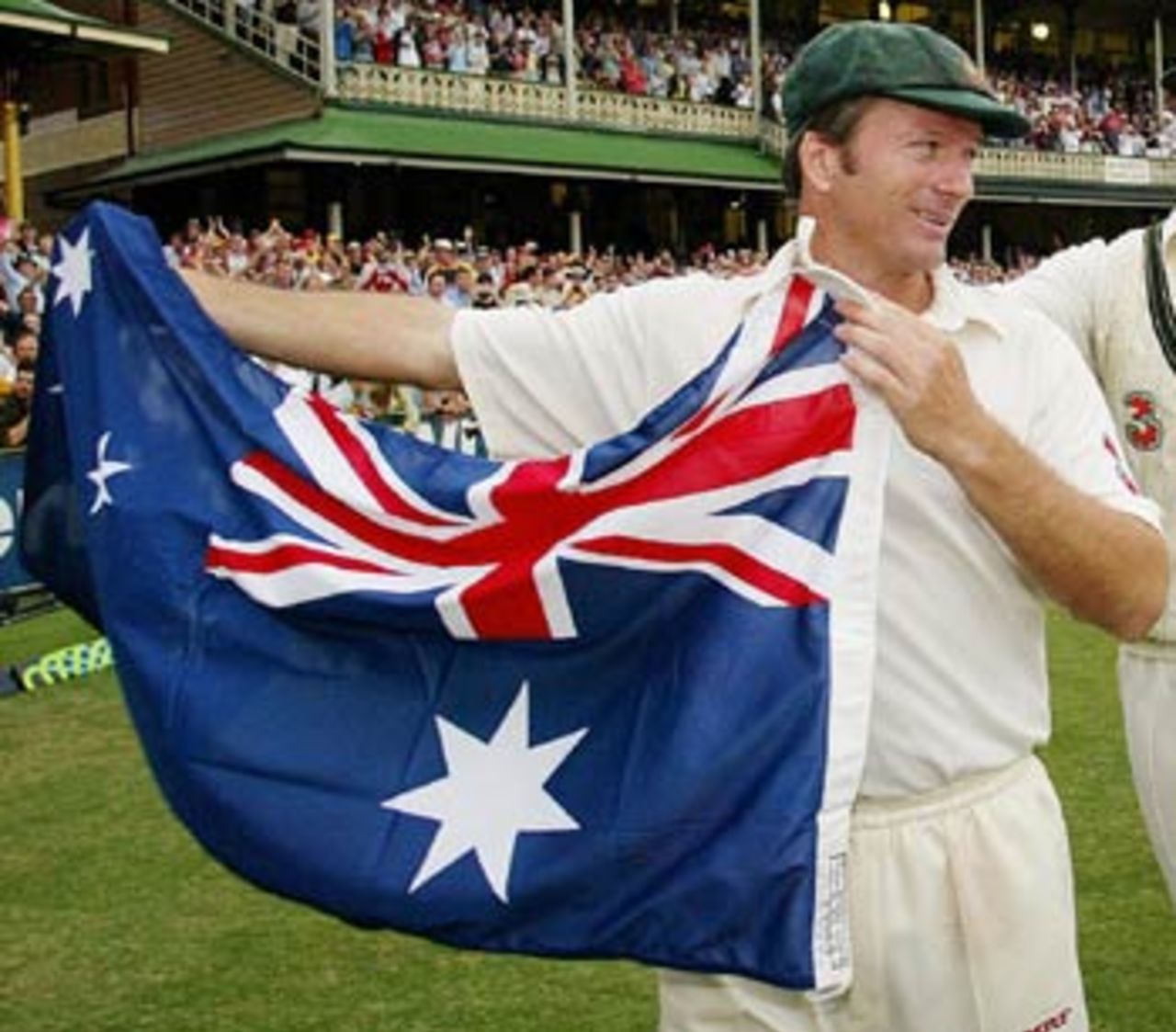 The Australian flag was proudly waved, Australia v India, 4th Test, Sydney, 5th day, January 6, 2004