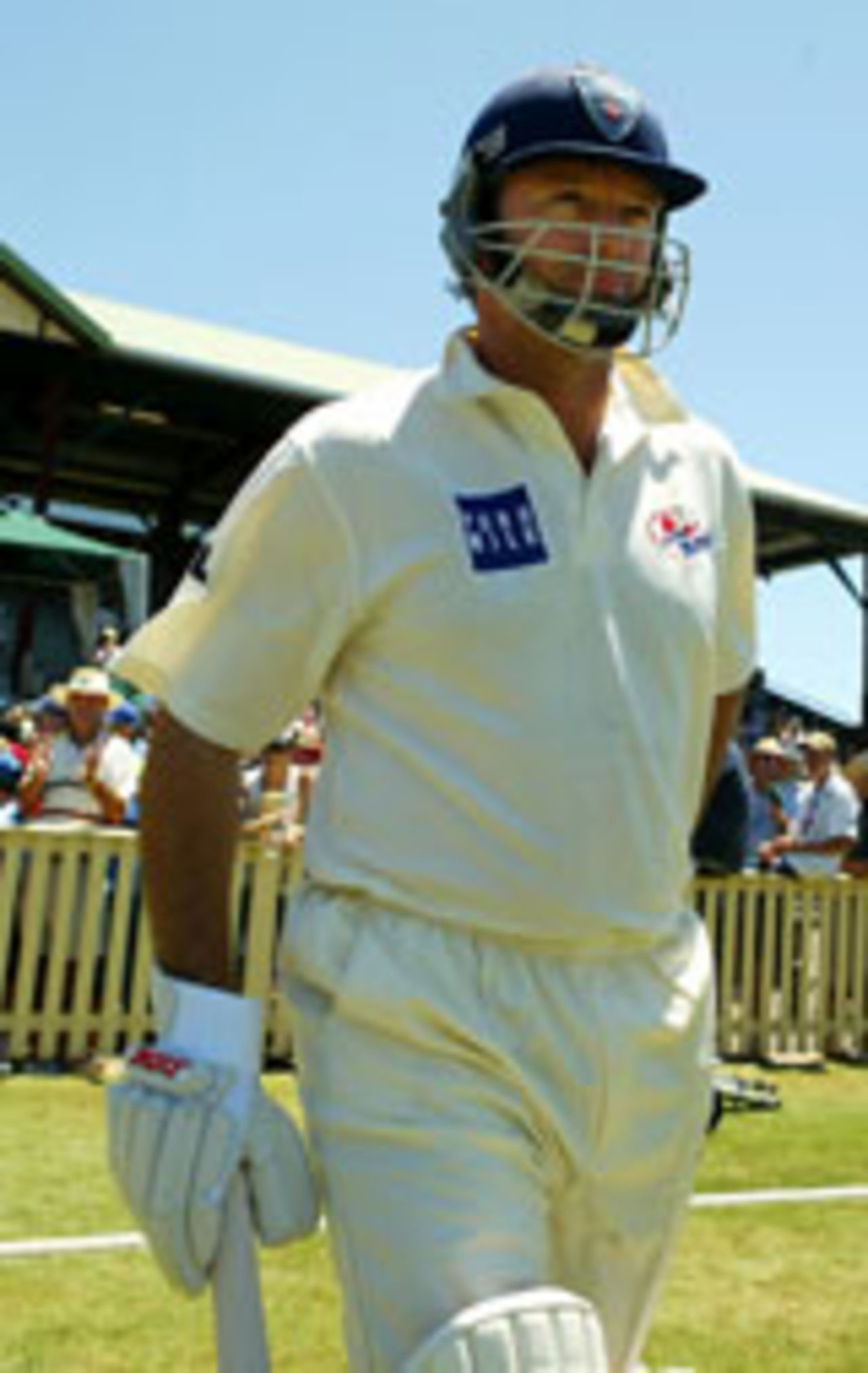 Steve Waugh walks out to bat, NSW v Victoria, Newcastle, January 9, 2004