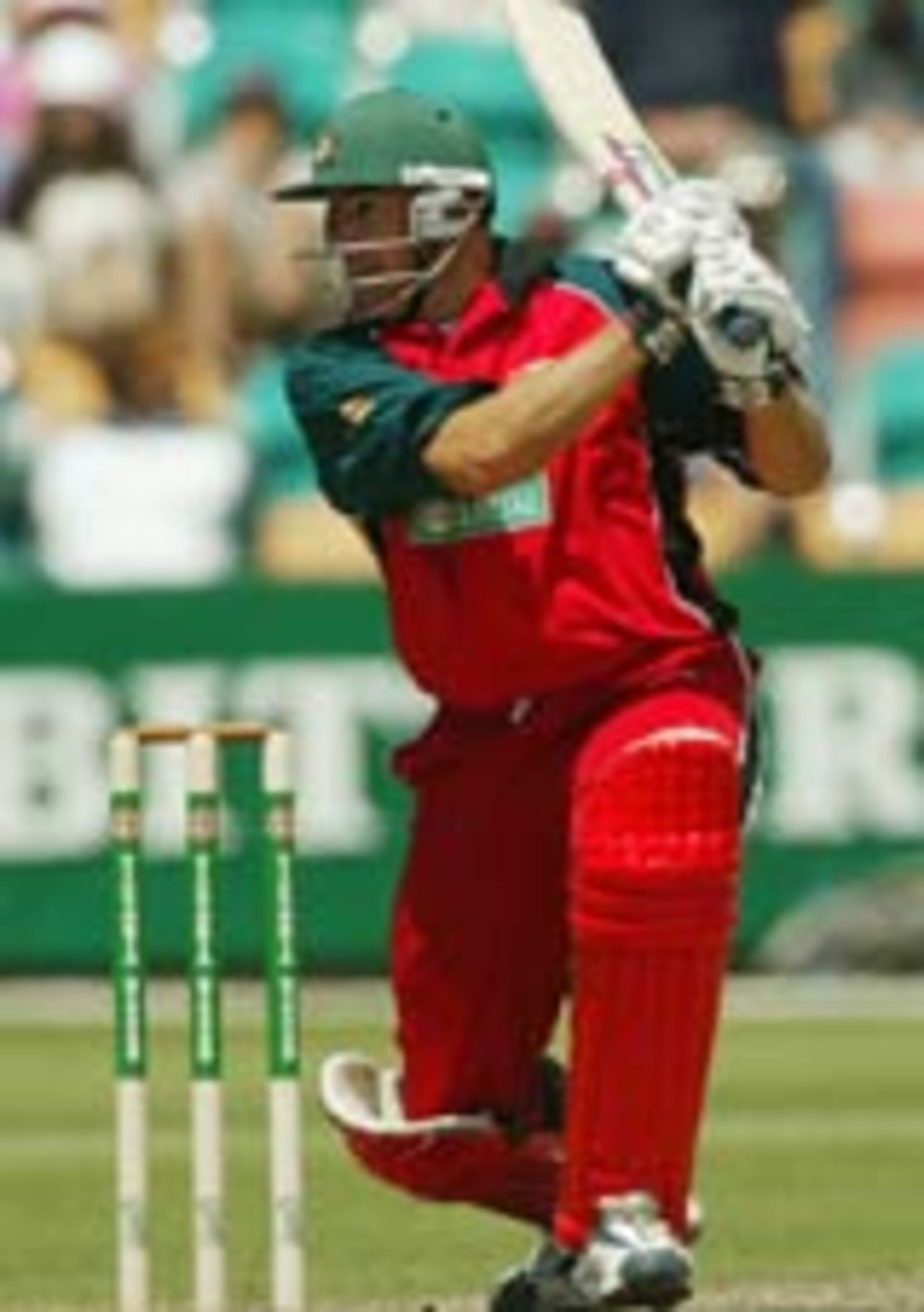 Heath Streak plays the square-drive, India v Zimbabwe, VB Series, 3rd ODI, Hobart, January 14, 2003