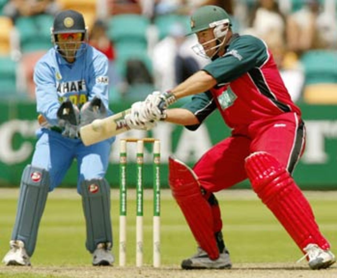 Heath Streak held up the Indian with some enterprising batting, India v Zimbabwe, VB Series, 3rd ODI, Hobart, January 14, 2003