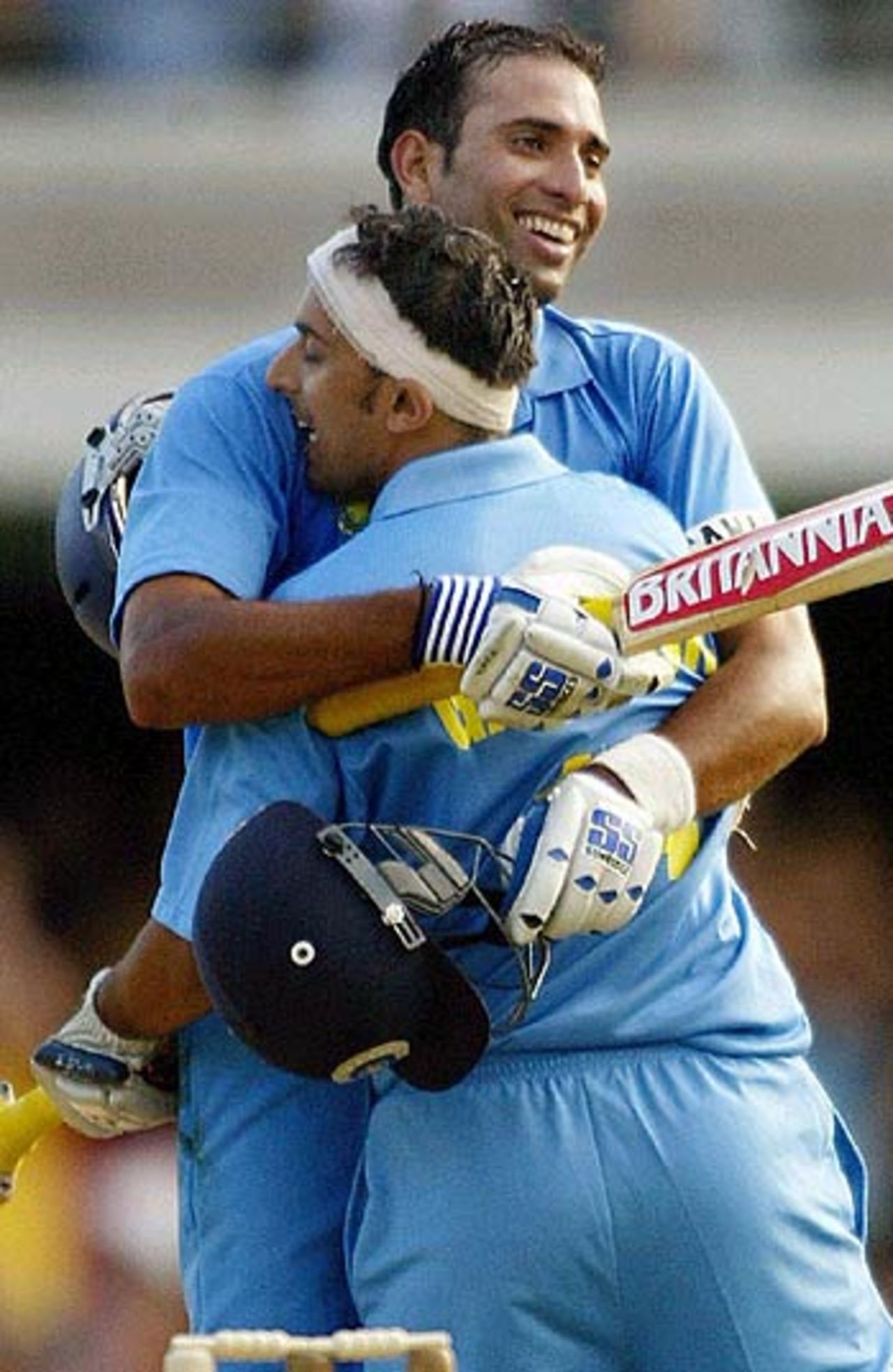 Happiness: one man gets a century, the other gets a game, Australia v India, VB Series, Brisbane, 5th ODI, January 18, 2004