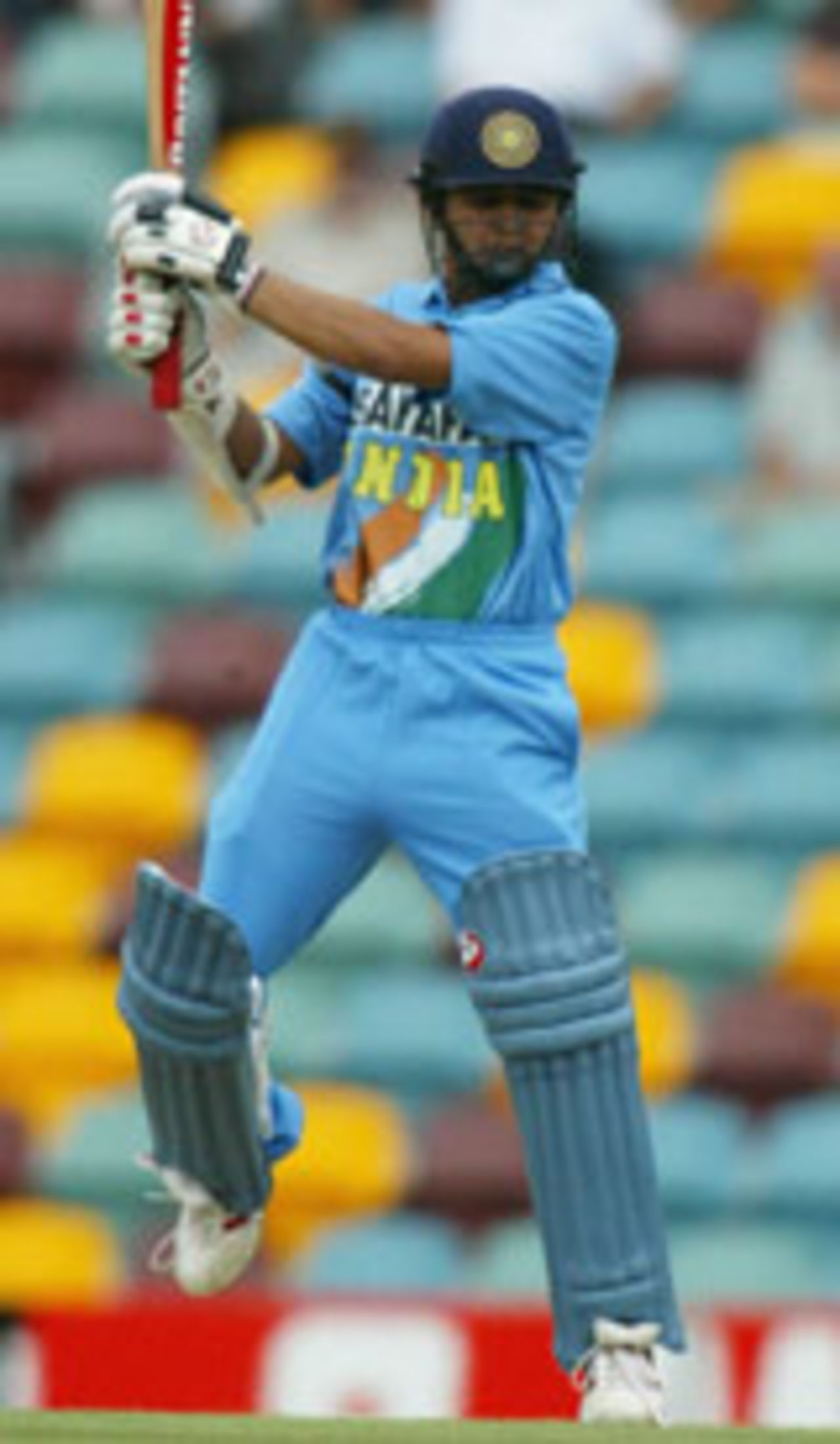 Parthiv Patel in the middle of his brief knock, India v Zimbabwe, VB Series, Brisbane, 6th ODI, January 20, 2004