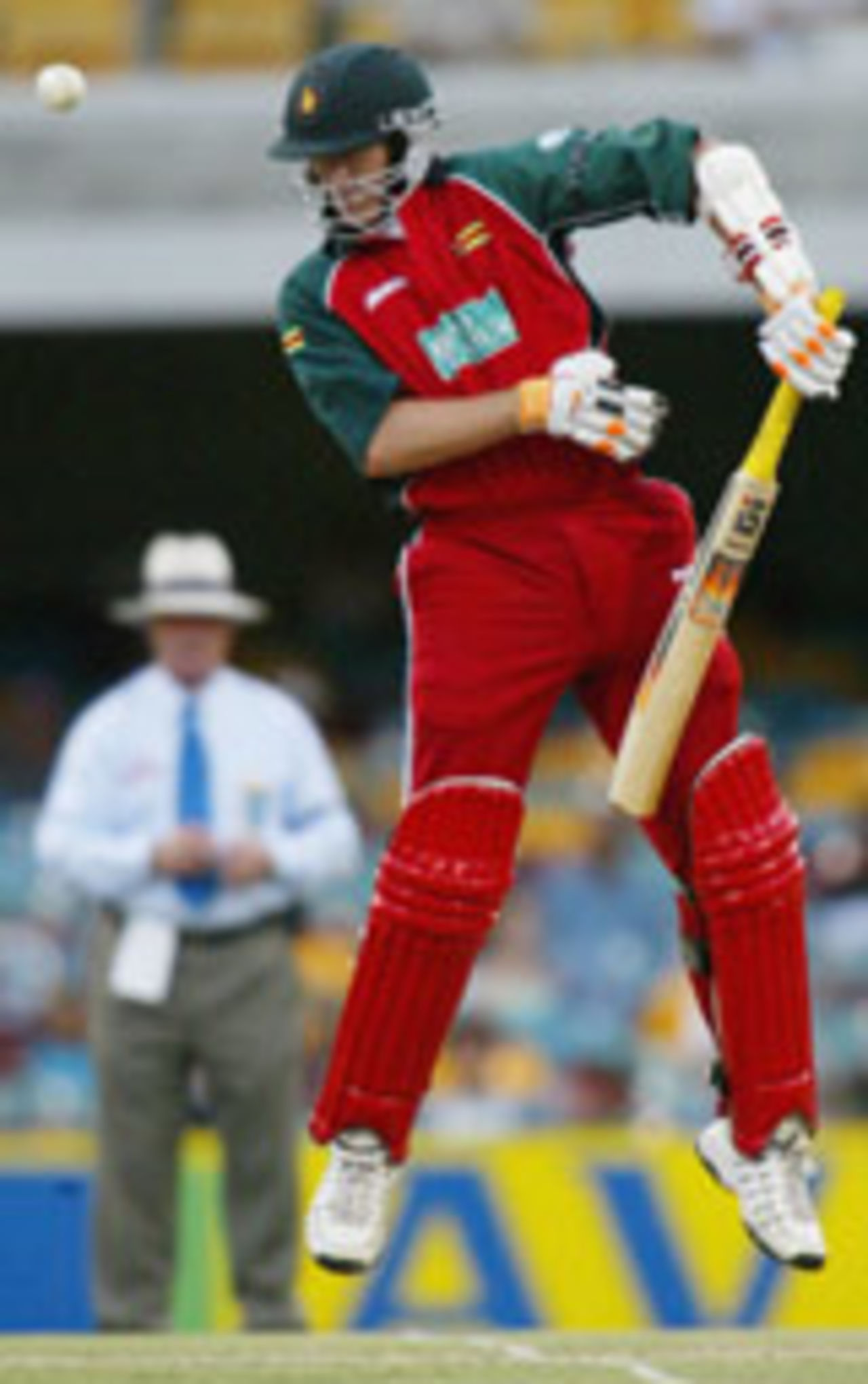 Travis Friend avoids a short ball, India v Zimbabwe, VB Series, Brisbane, 6th ODI, January 20, 2004