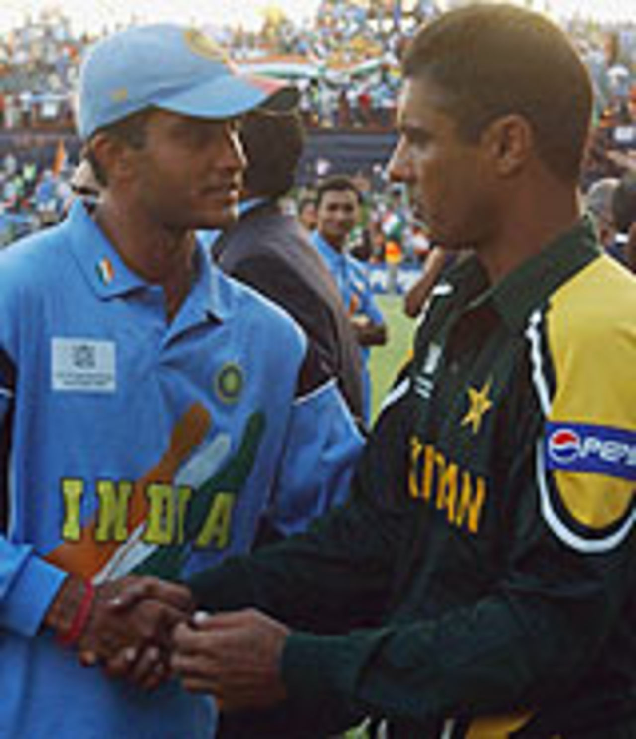 Sourav Ganguly and Waqar Younis, India v Pakistan, World Cup 2003, March 1, 2003