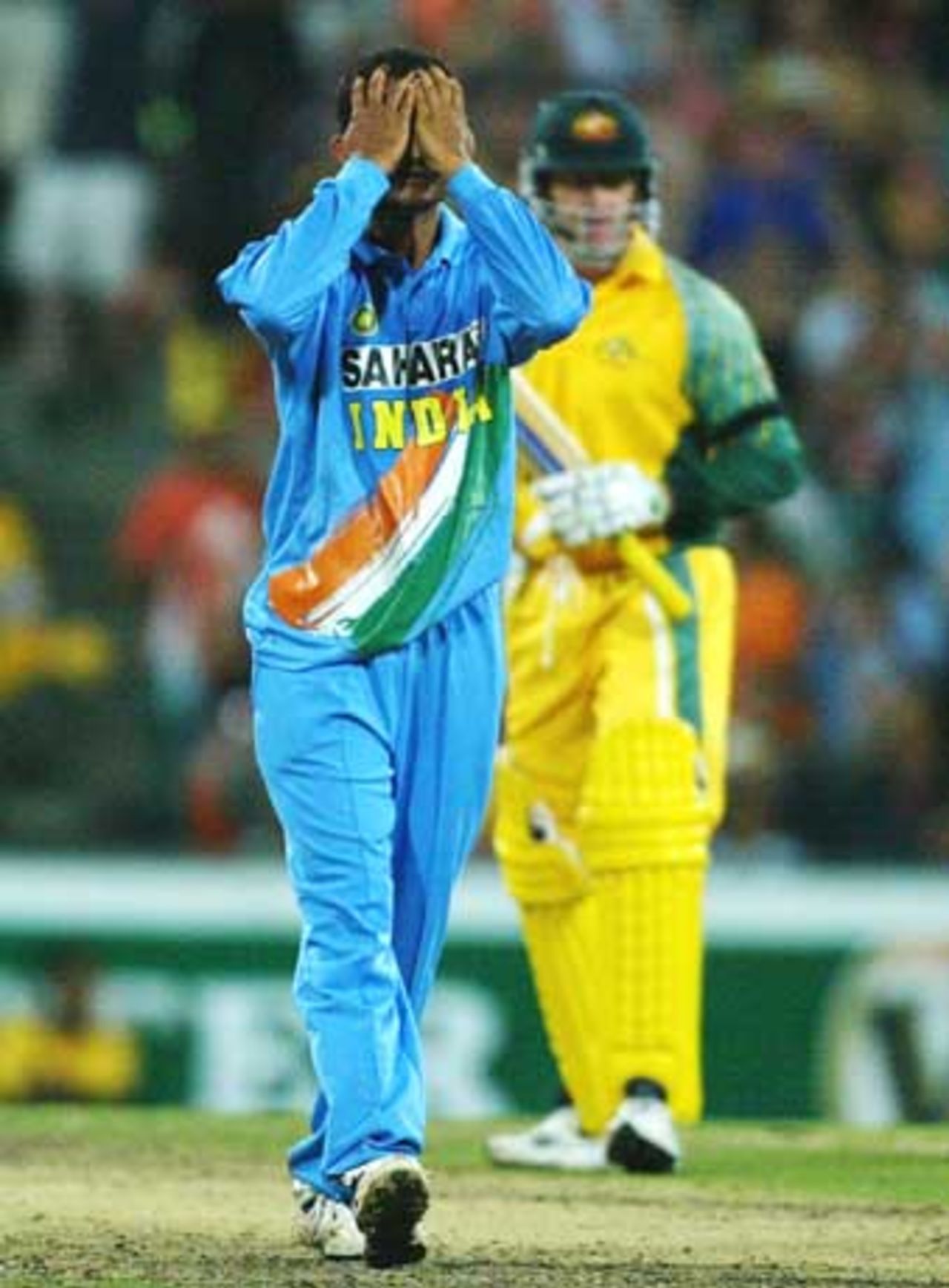 Ganguly convinces himself the investment in youth is worth it, after Parthiv Patel messes up an easy stumping, Australia v India, VB Series, 7th ODI, Sydney, January 22, 2004